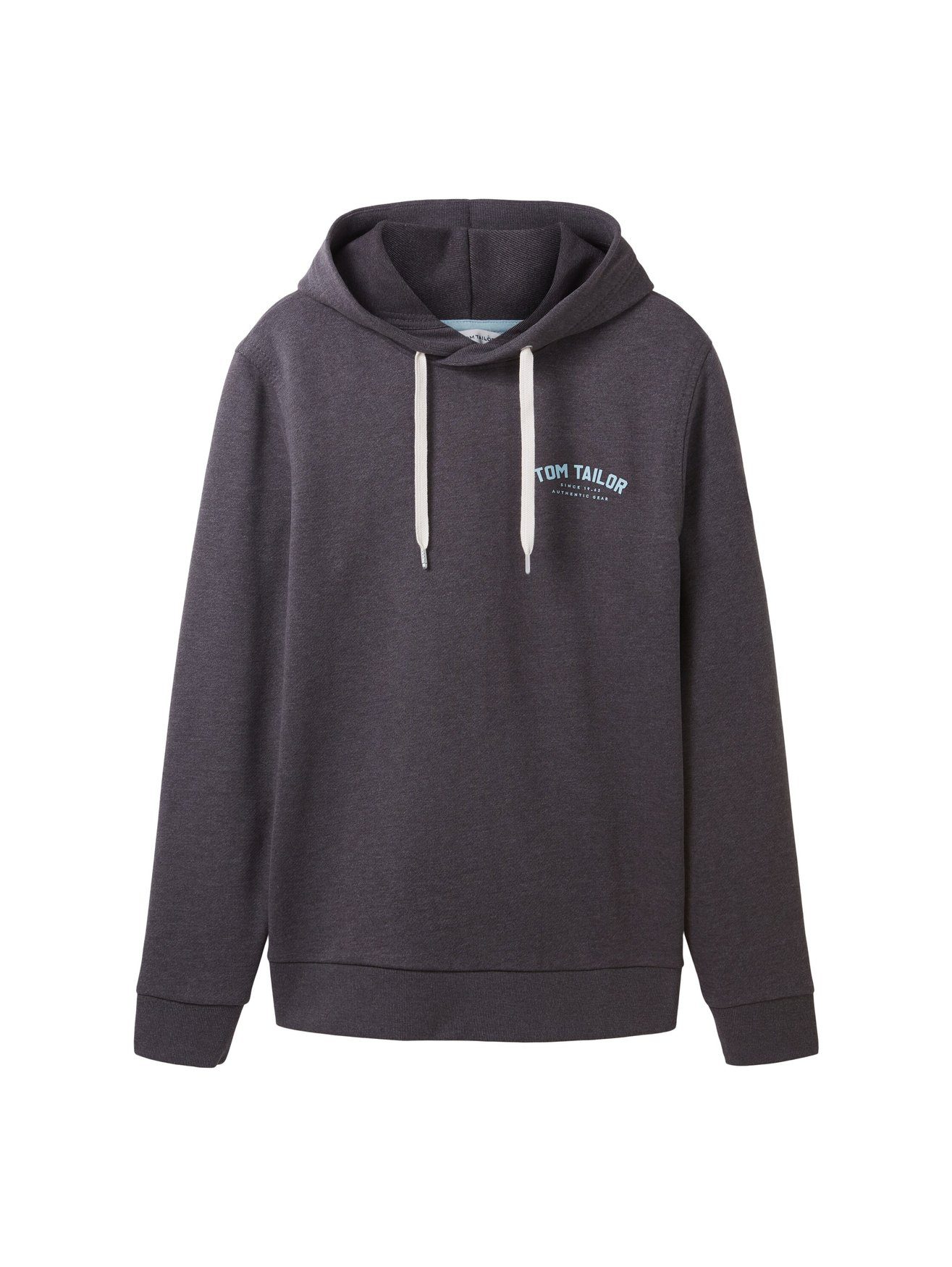 TOM TAILOR Hoodie mit Label-Print Tunnelzug Cotton Sweatshirt-Hoodie
