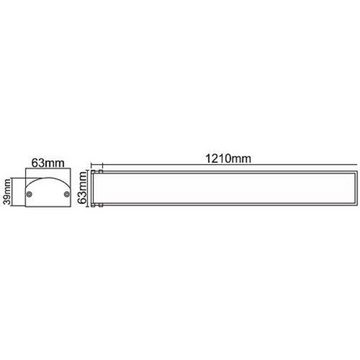 Braytron Lichtleiste 120cm unterbauleuchte Unterbaulampe Küchenleuchte LED Lichtleiste, 6500, 3200 Lumen, Neutralweiß 4000K