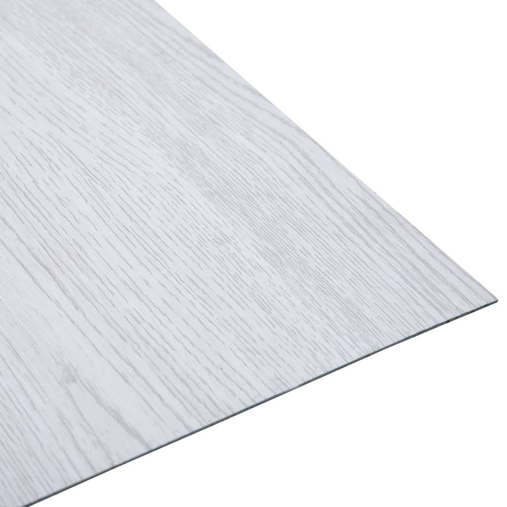 vidaXL Laminat Laminat Dielen Selbstklebend 5,11 m² PVC Weiß Vinylboden Bodenbelag Fu