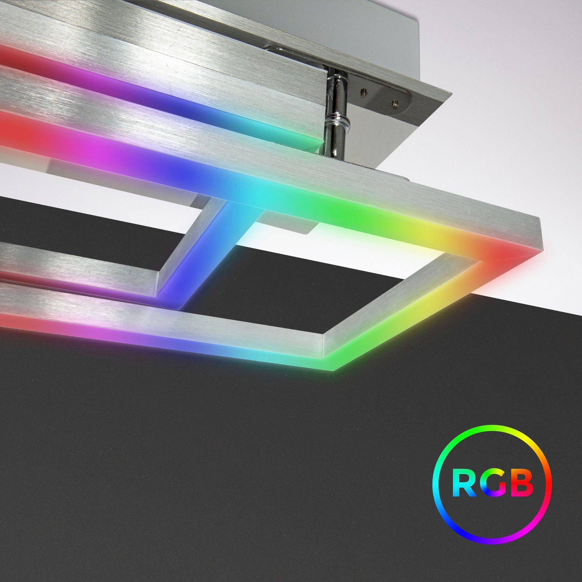 B.K.Licht LED Deckenleuchte LED-Deckenleuchte, Lichteffekte, BK_FR1547 Frame, Nachtlichtfunktion CCT, fest RGB, RGB, über Tuya-App, LED integriert, Farbwechsel, Smarte WIFI Fernbedienung, mit - CCT