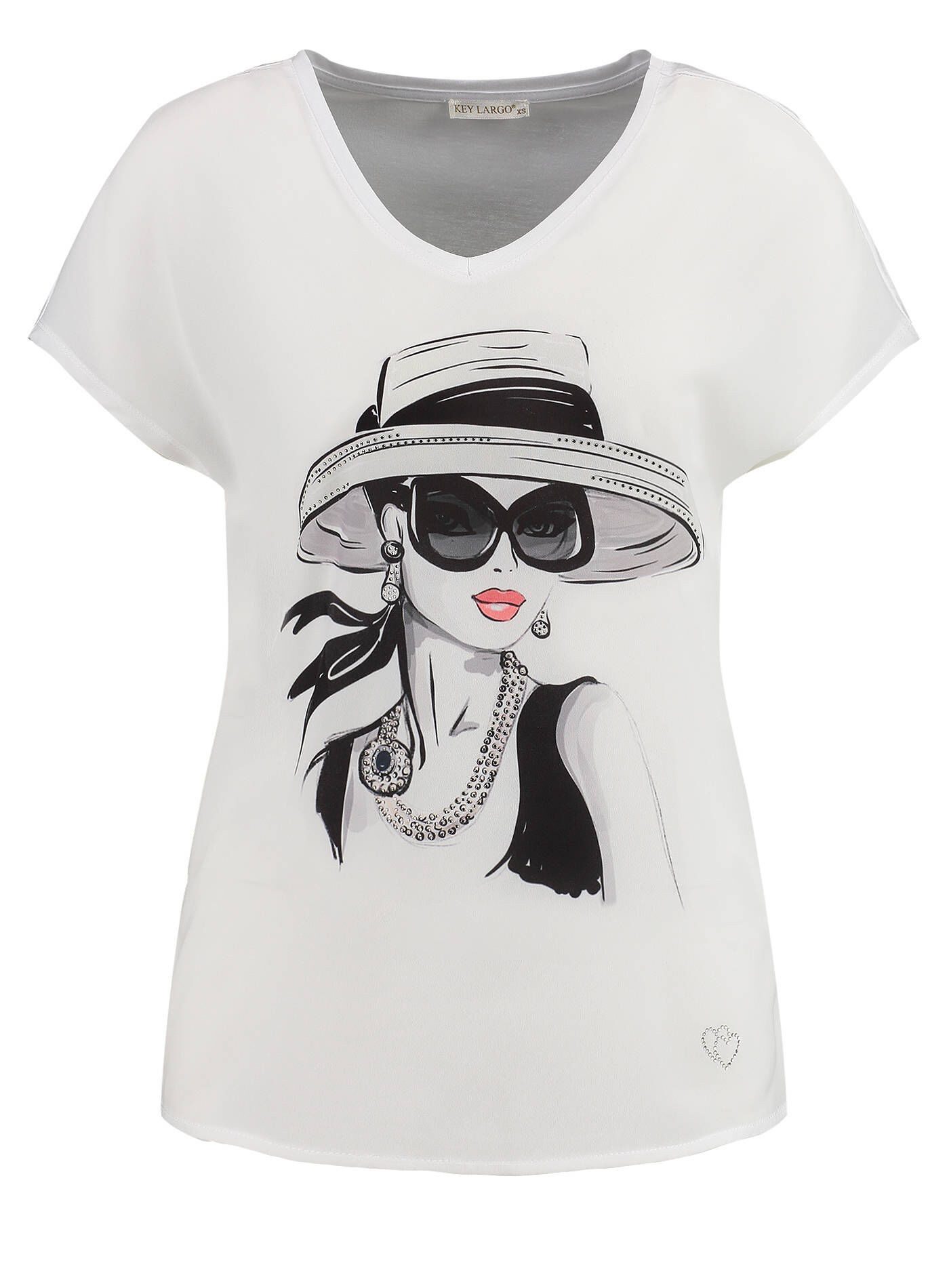 Key Largo T-Shirt Damen T-Shirt EDDA V-NECK (1-tlg)