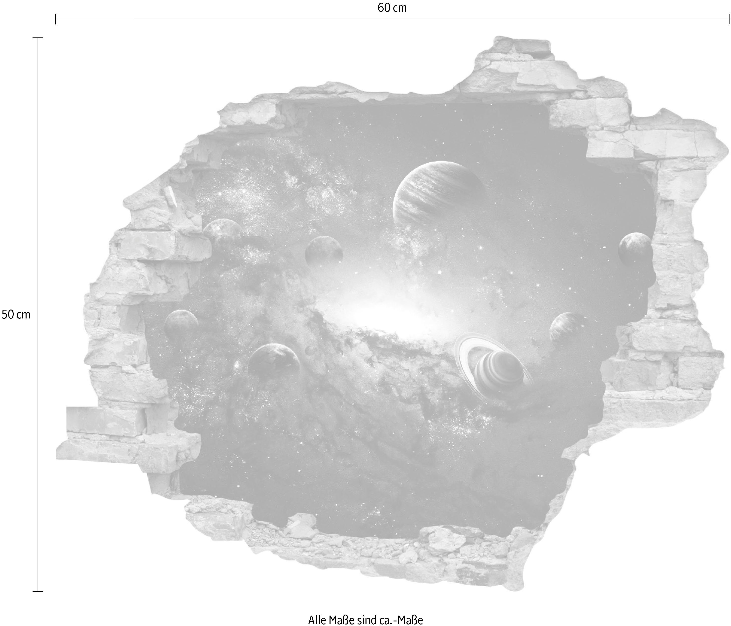 queence Wandtattoo Planeten (1 St), Wandsticker, Wandbild, selbstklebend, 3D, Wanddurchbruch