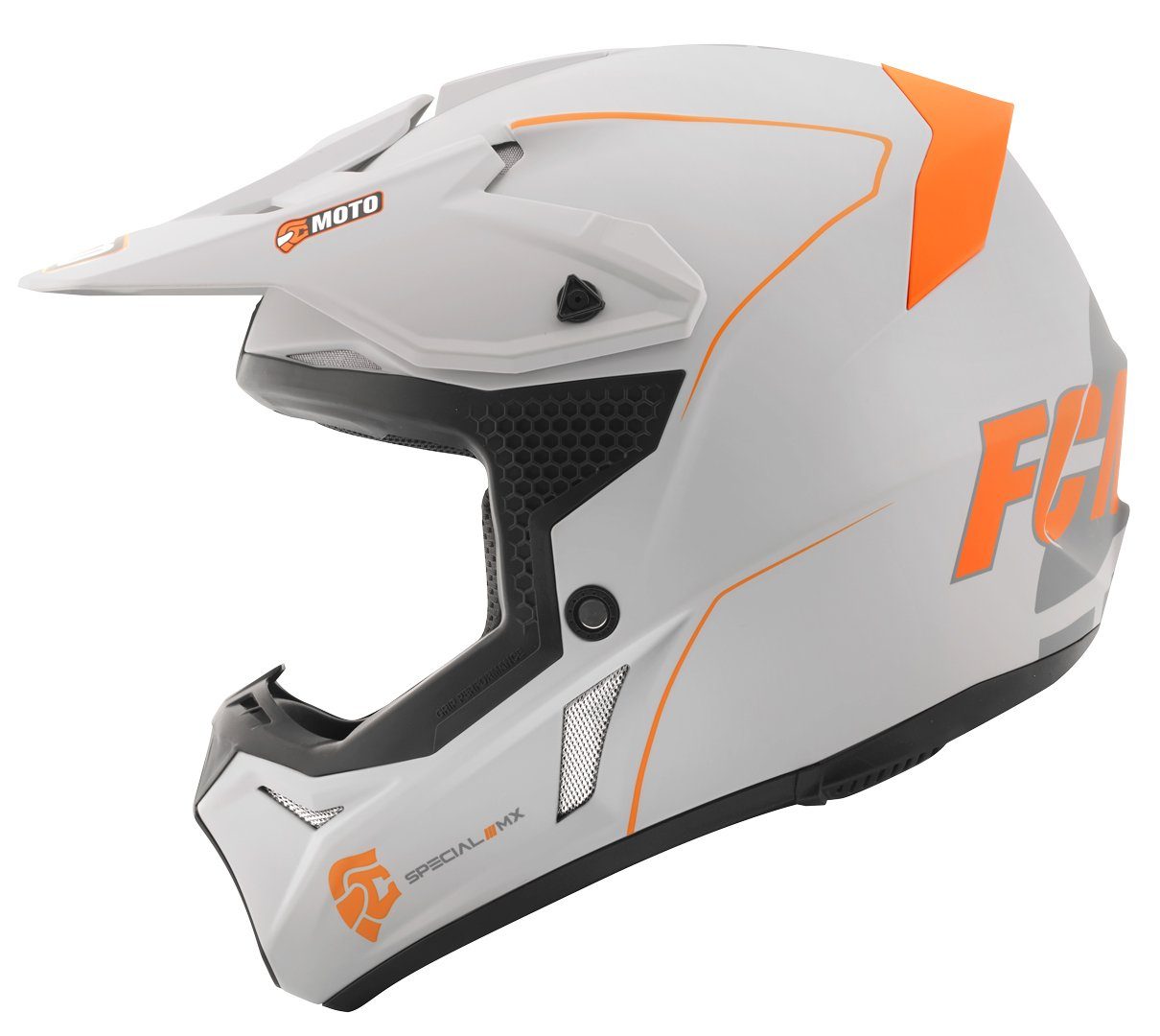FC-Moto Motocrosshelm Merkur Straight Motocross Helm, Ratschenverschluss