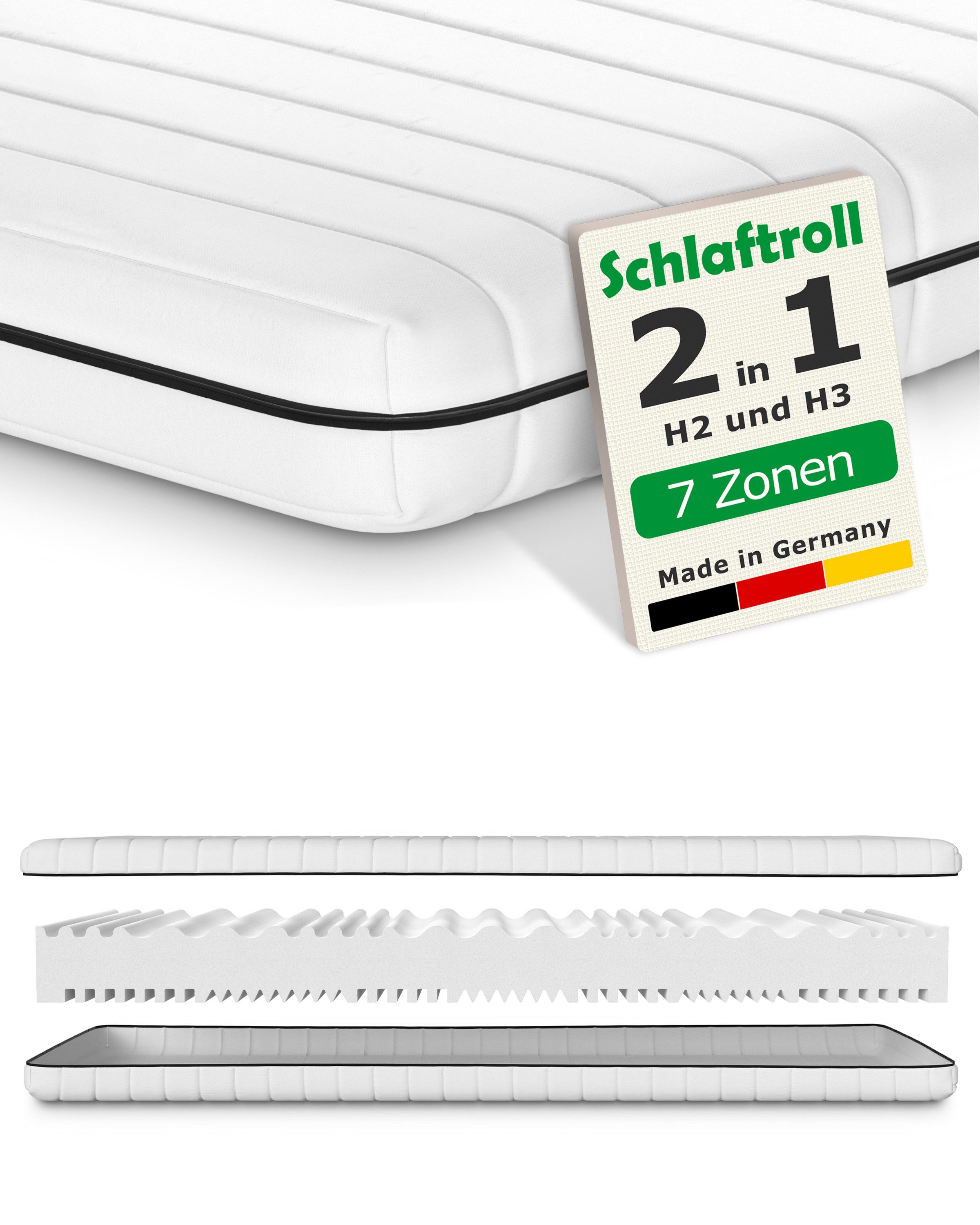 Kaltschaummatratze 15 cm 7-Zonen matratze 90x200 günstig online kaufen