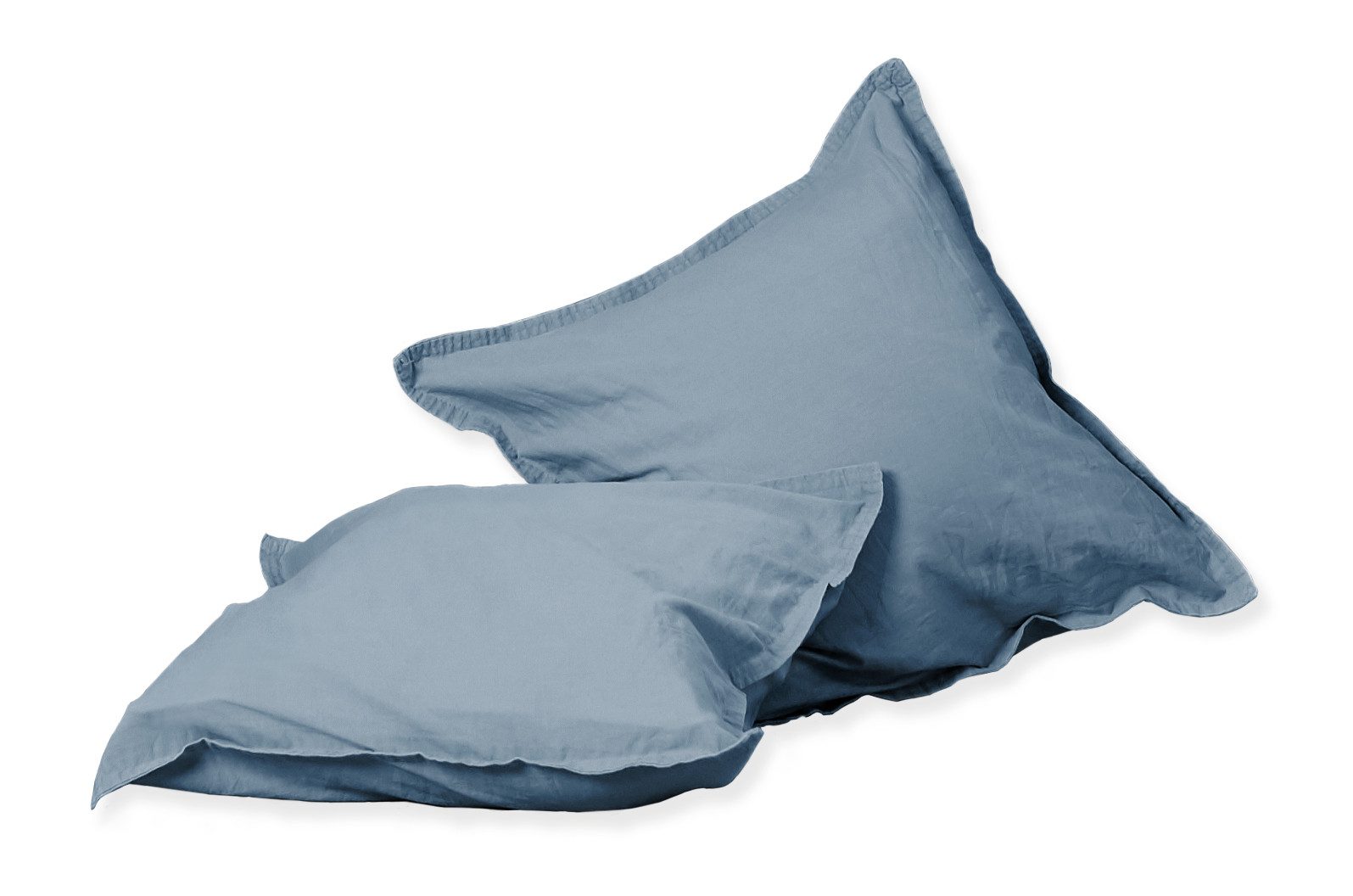 Kissenbezüge 2 Stück Hahn Renforce Kissenbezüge 40x40 cm stonewashed denim blau