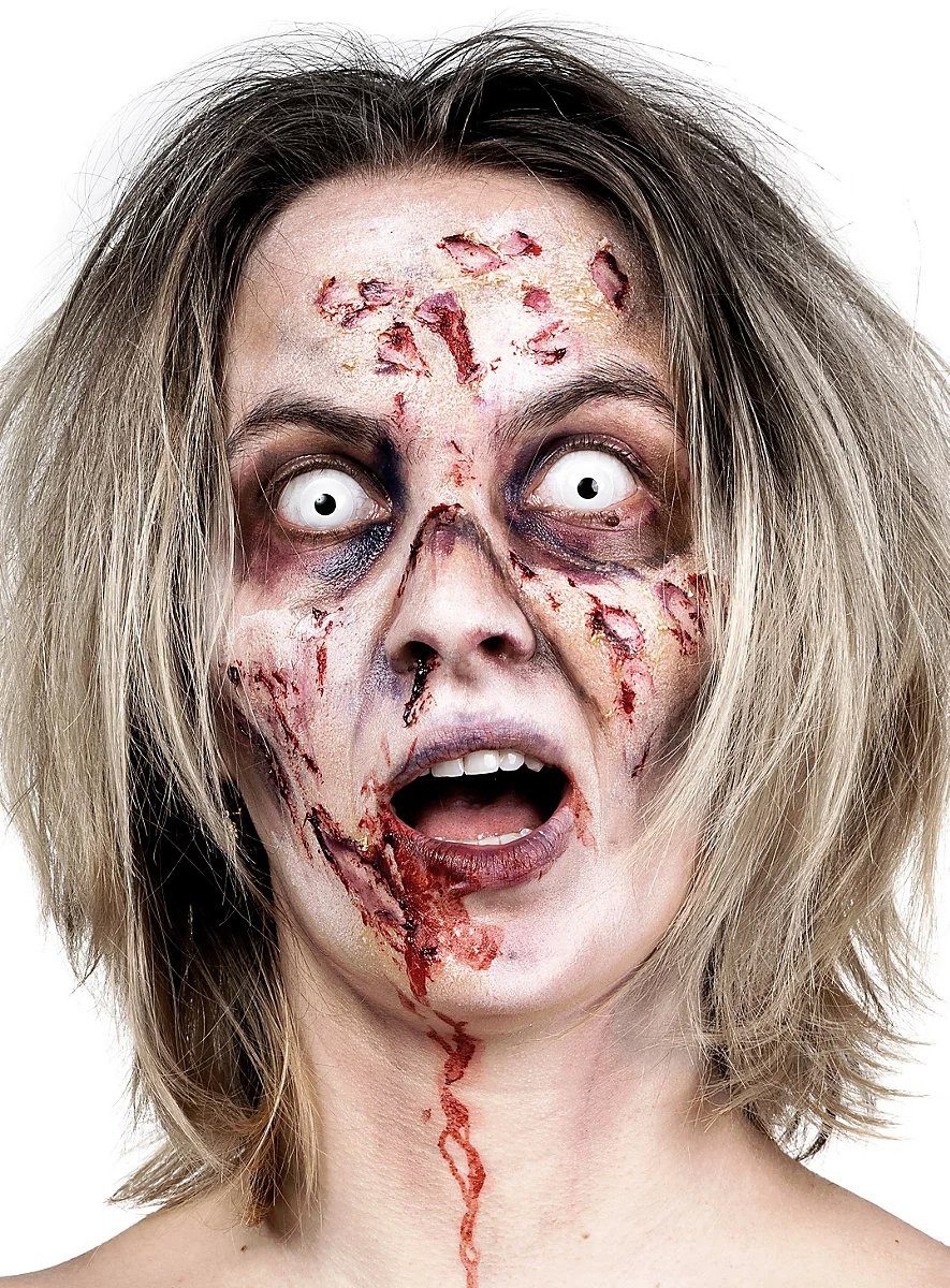 Metamorph Theaterschminke Make-up Set - Zombie Vampir Halloween Horror Kostü, Horror Schminkset mit Blut, Wundschorf und Schminkfarben für alle Zom