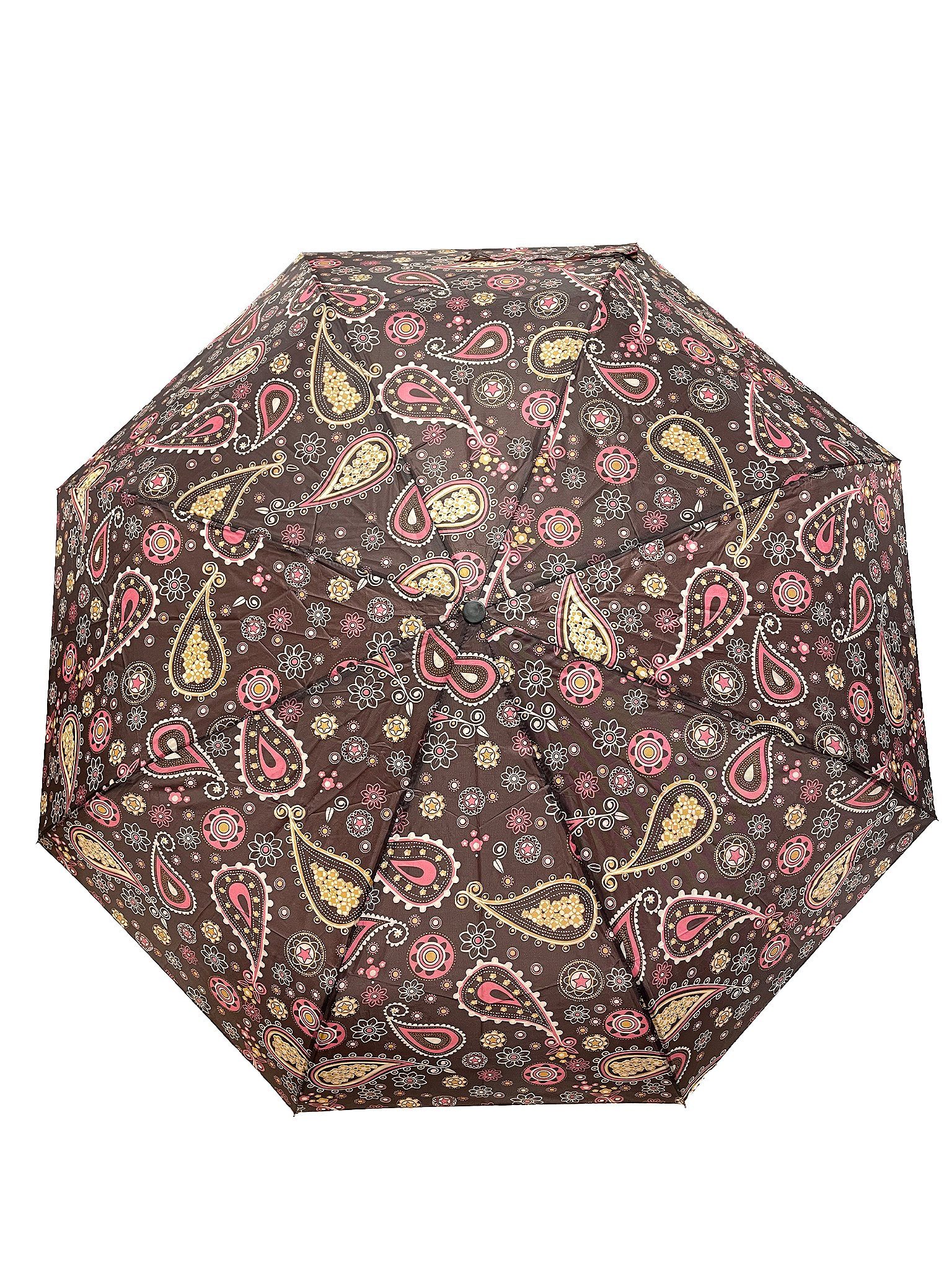Regenschirm Paris Taschenregenschirm Braun Gemustert in 6746 Taschenschirm, Kleiner ANELY