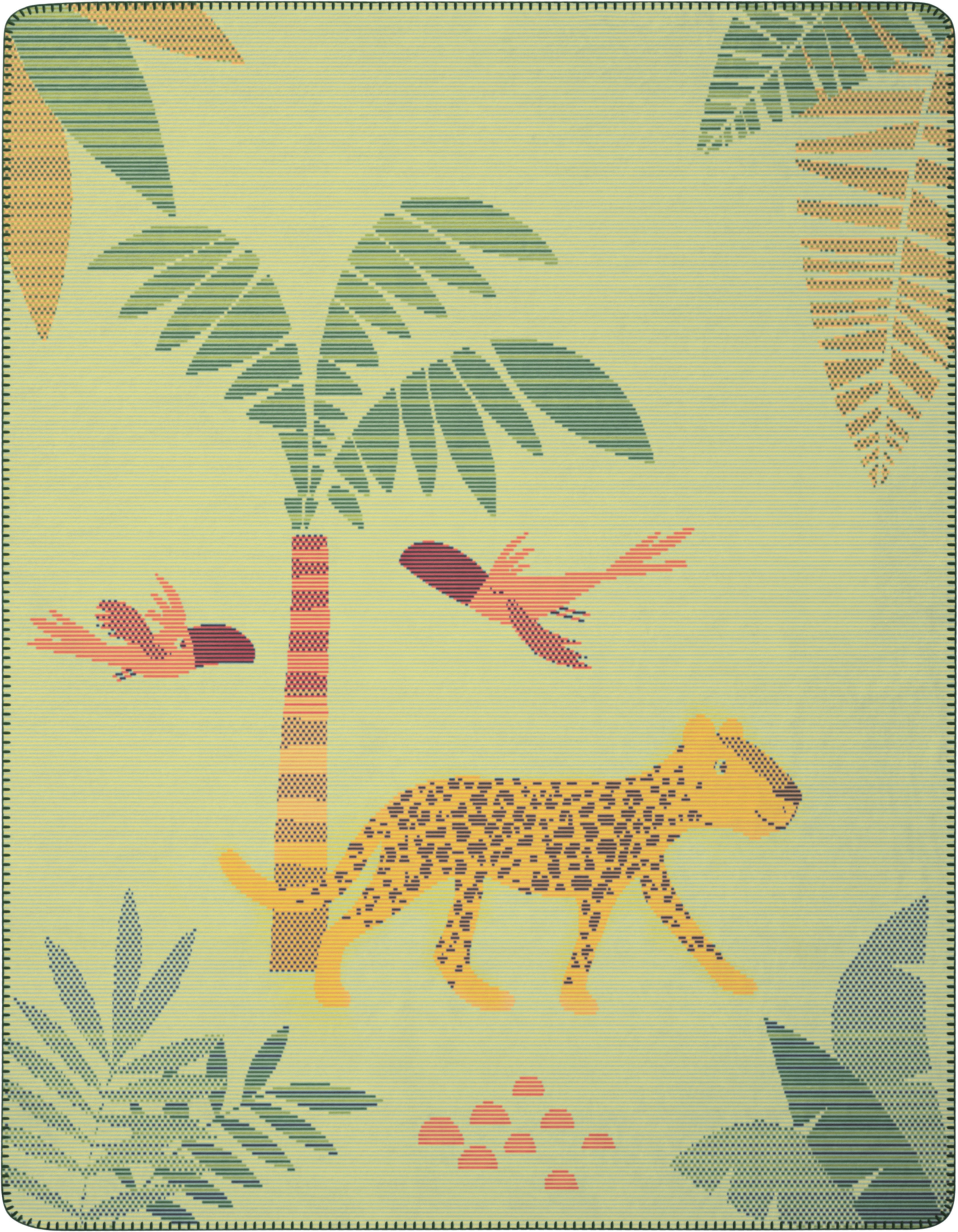 Babydecke Babydecke Wildlife, Biederlack, 75 x 100, mit Zierstich