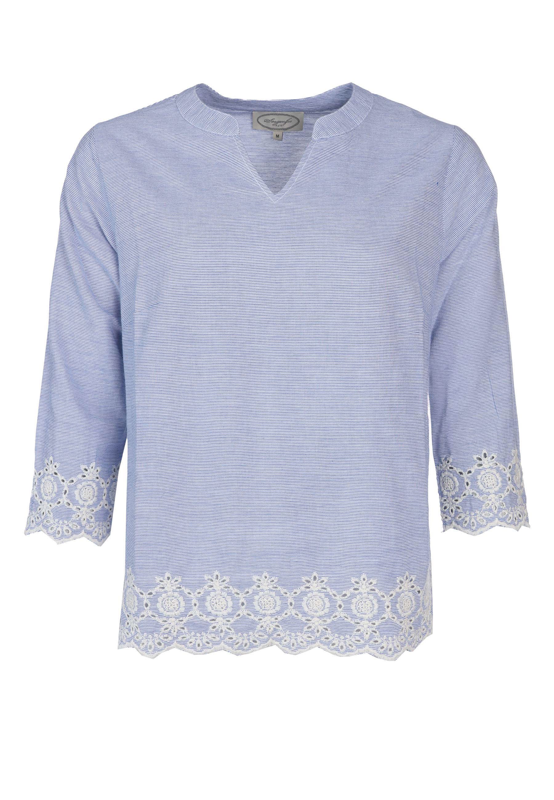 Sorgenfri Sylt Klassische Bluse Valinessa Stickdetails günstig online kaufen
