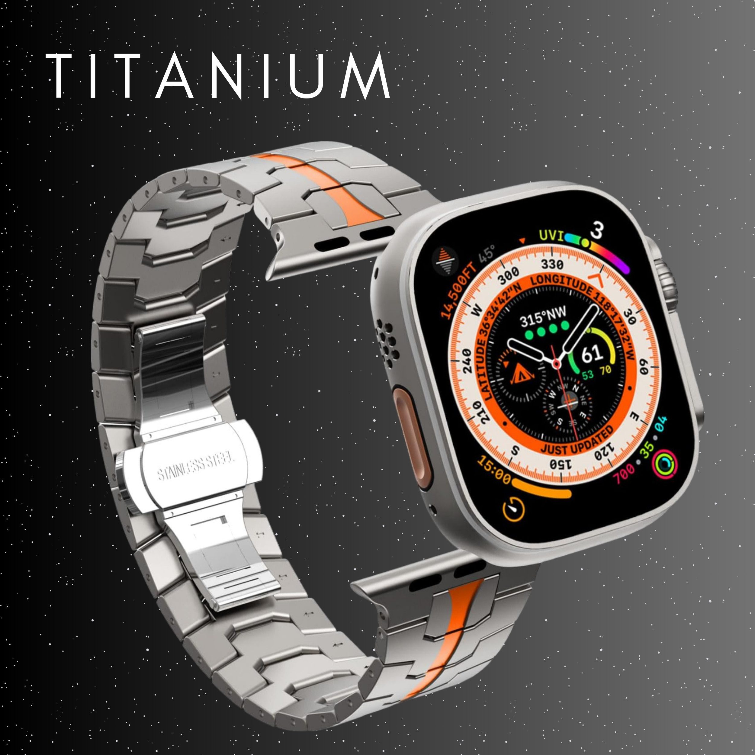 S&T Design Smartwatch-Armband Apple Watch Armband Ultra 2 49mm 45mm 44mm 42mm, Ersatz Solides Edelstahl Gliederarmband für iWatch Ultra Titan Armband – Bild 4 von 5