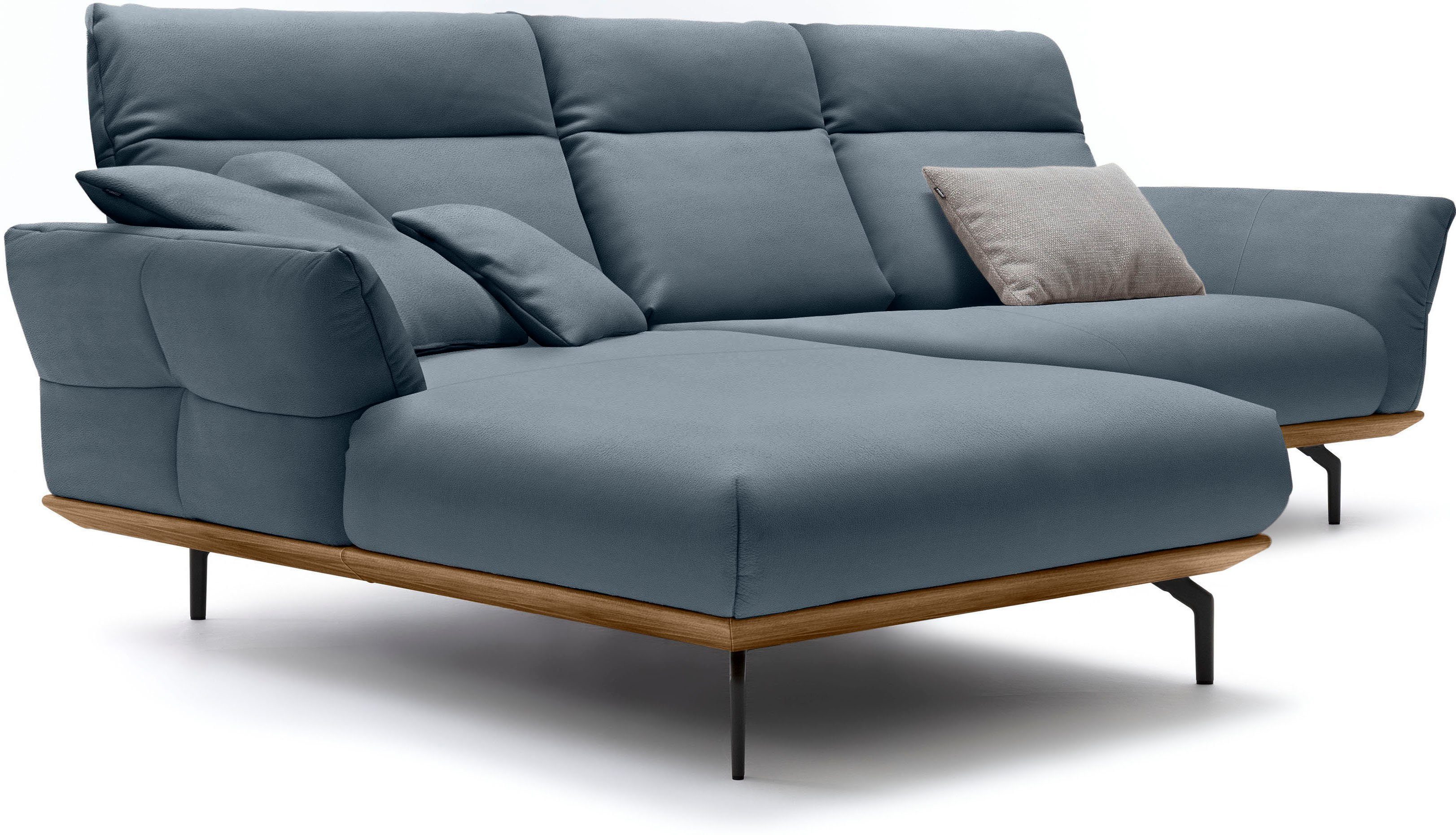 Winkelfüße Ecksofa in sofa in cm hs.460, 298 Nussbaum, Sockel Umbragrau, hülsta Breite