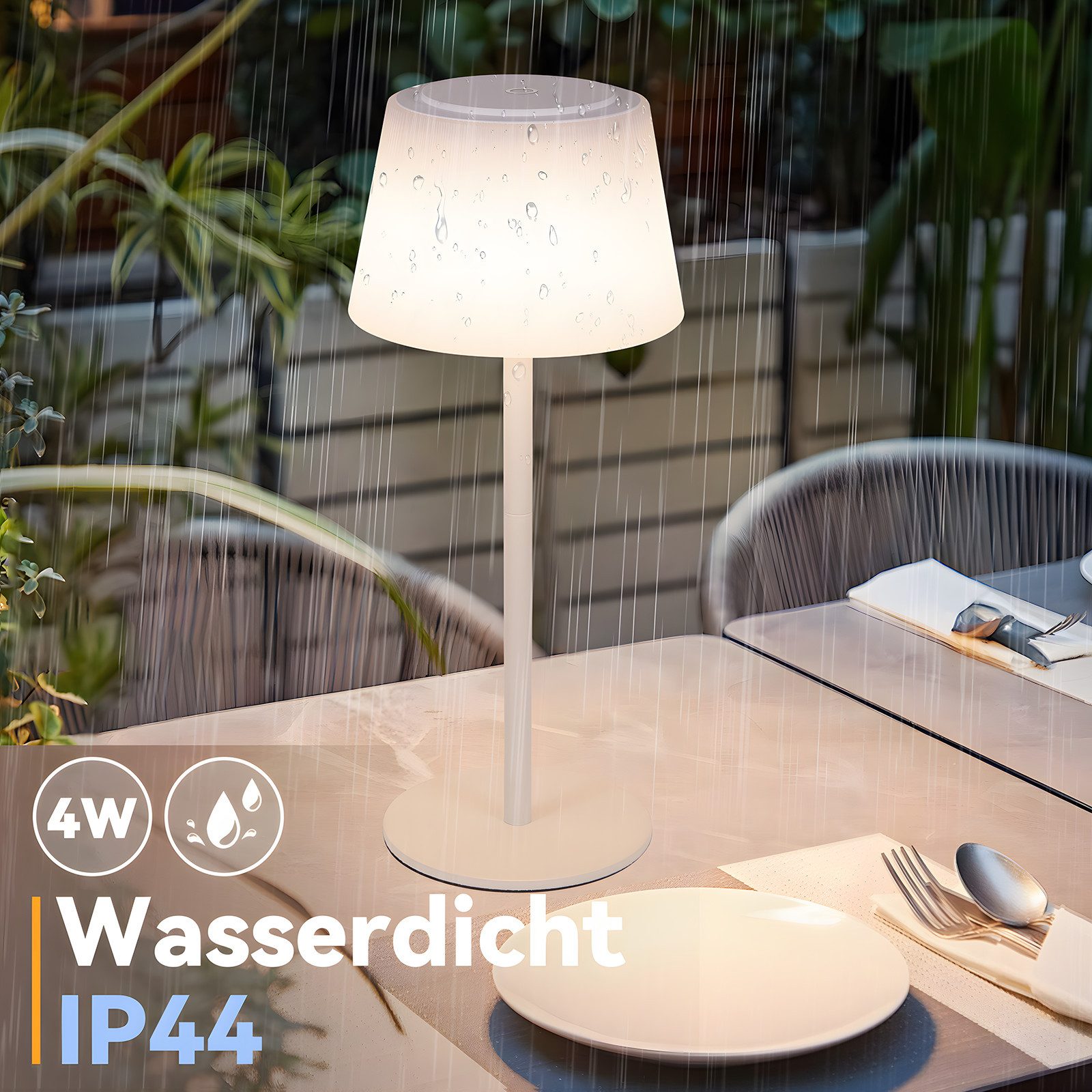 ZMH LED Tischleuchte Touch-Dimmer Tischlampen Modern 3600mAh Akku kabellos für Wohnzimmer, LED fest integriert, 3000-5000K, mit USB Aufladbar,4W,Warmweiß-Neutra – Bild 3 von 5