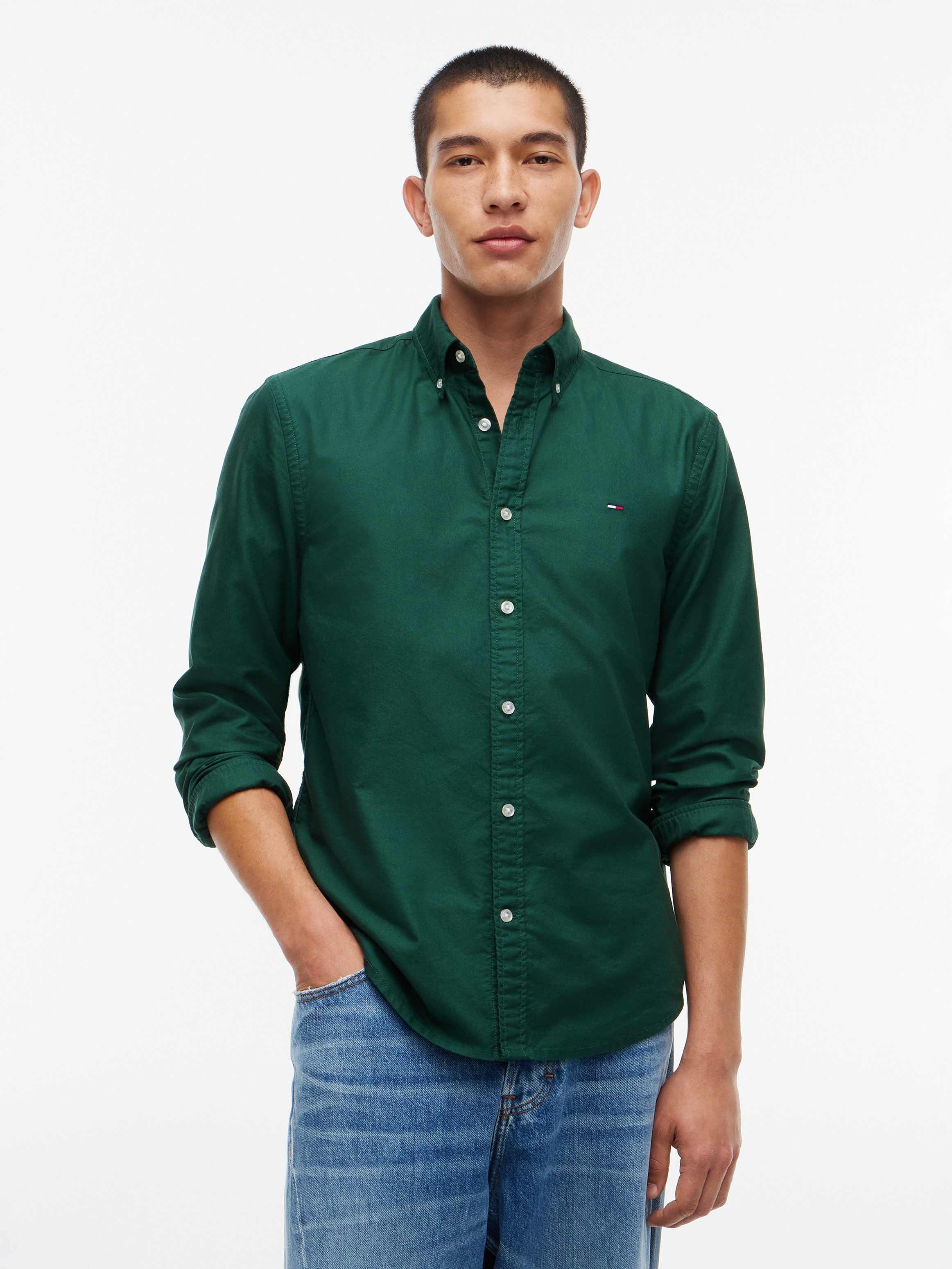 Tommy Jeans Langarmhemd REGULAR OXFORD SHIRT Regular fit mit Button-Down-Kragen
