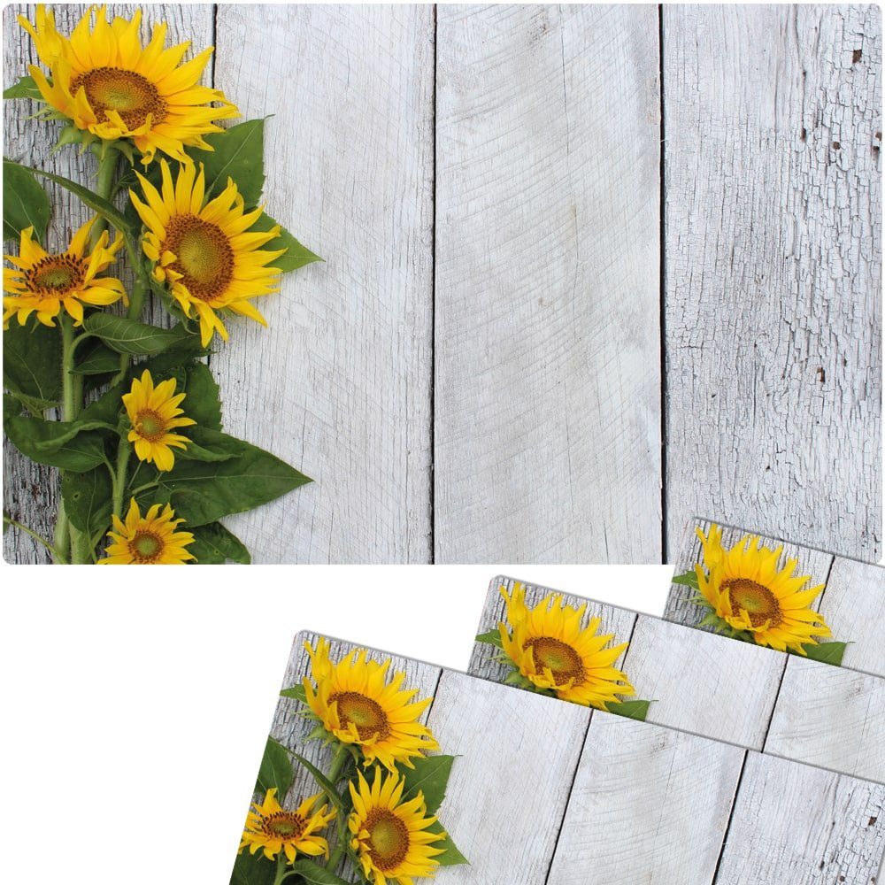matches21 HOME & HOBBY Platzset Abwaschbare Tischsets 4er Set Sonnenblumen günstig online kaufen