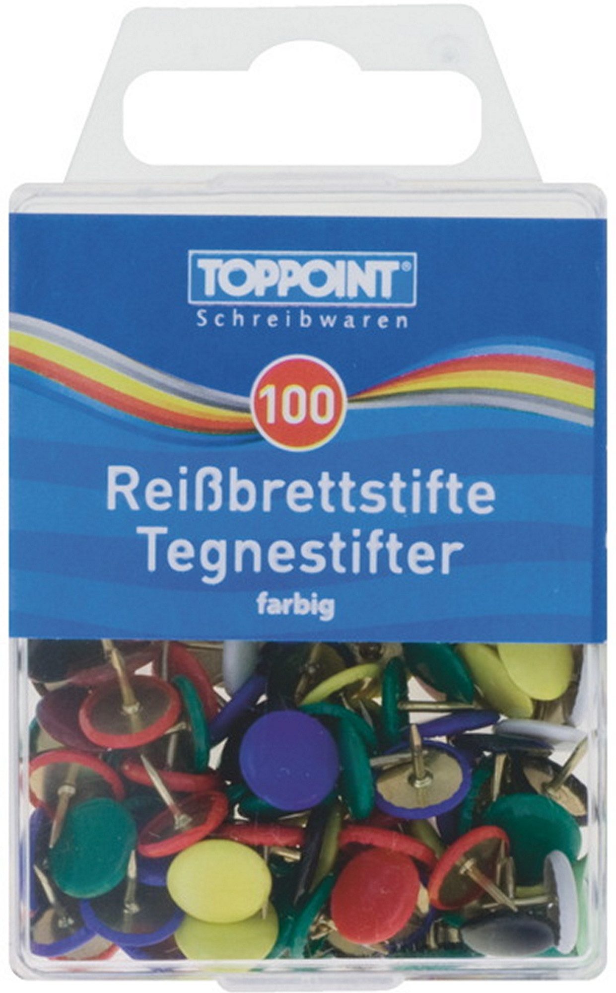 Heftzwecke 1000 (10x 100) Reißbrettstifte Reißzwecken Heftzwecken farbig