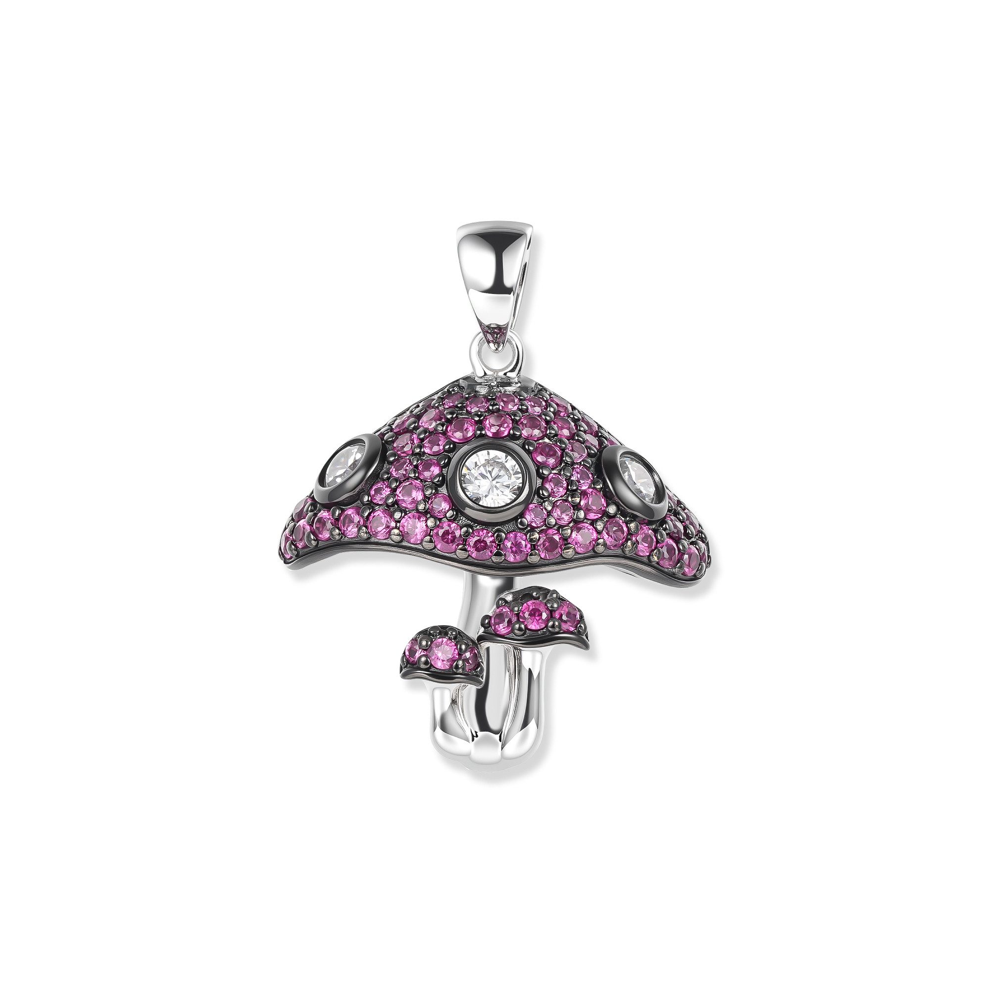 Seinerzeit FLORA & FAUNA Kettenanhänger Moss Pilz Anhänger (1-tlg), Material: 925 Sterling Silber rhodiniert, geschwärzt