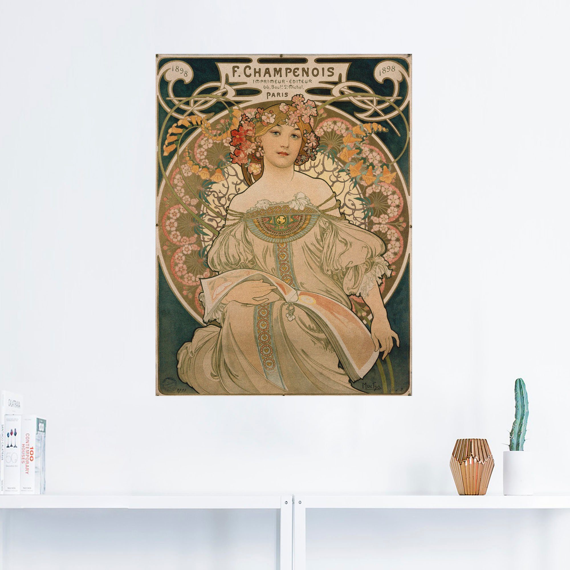 Artland Wandbild Plakat für F. Leinwandbild, (1 St), Wandaufkleber Ausstellungsplakate Champenois. Alubild, Poster als oder versch. in Größen 1897