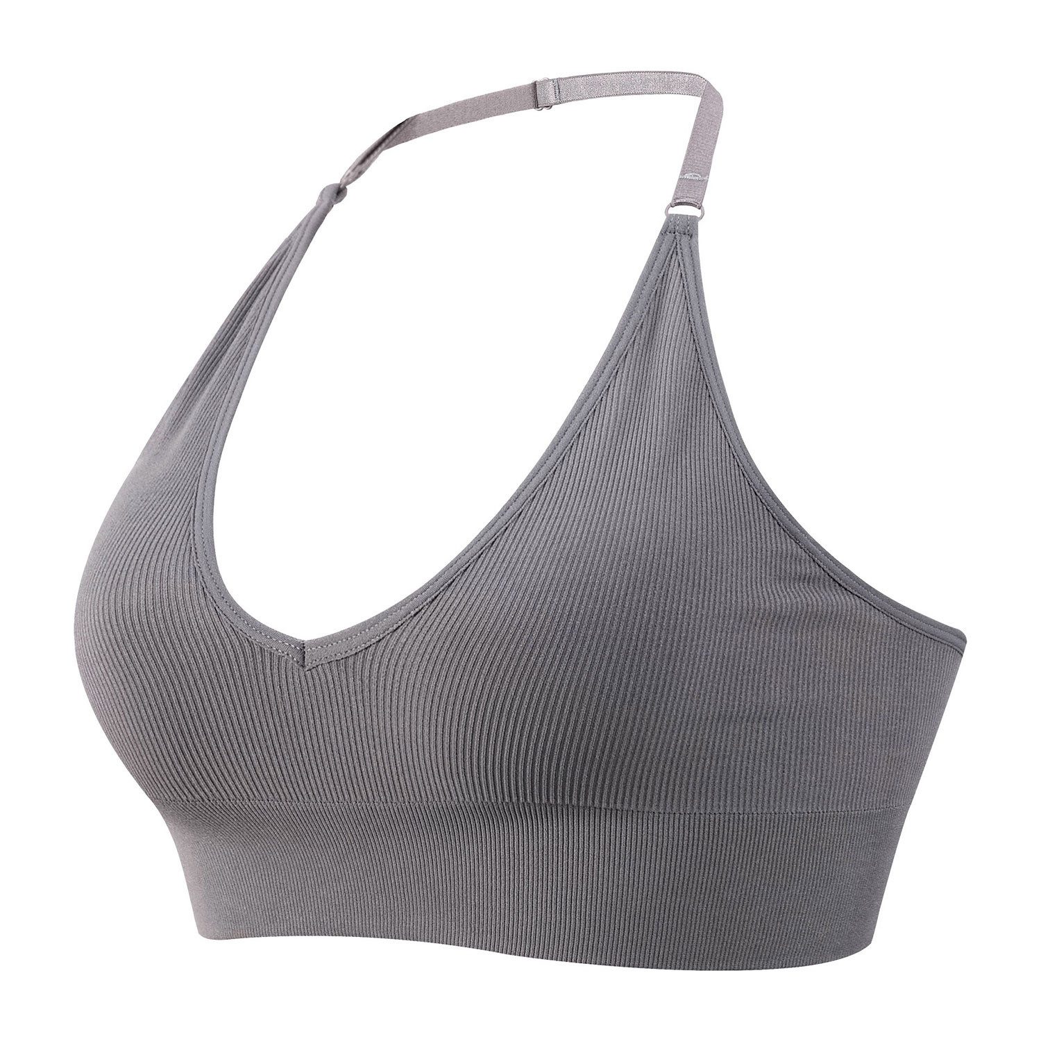 Bralette Sexy Neckholder-BH,V-Ausschnitt,atmungsaktiv,mit Brustpolstern