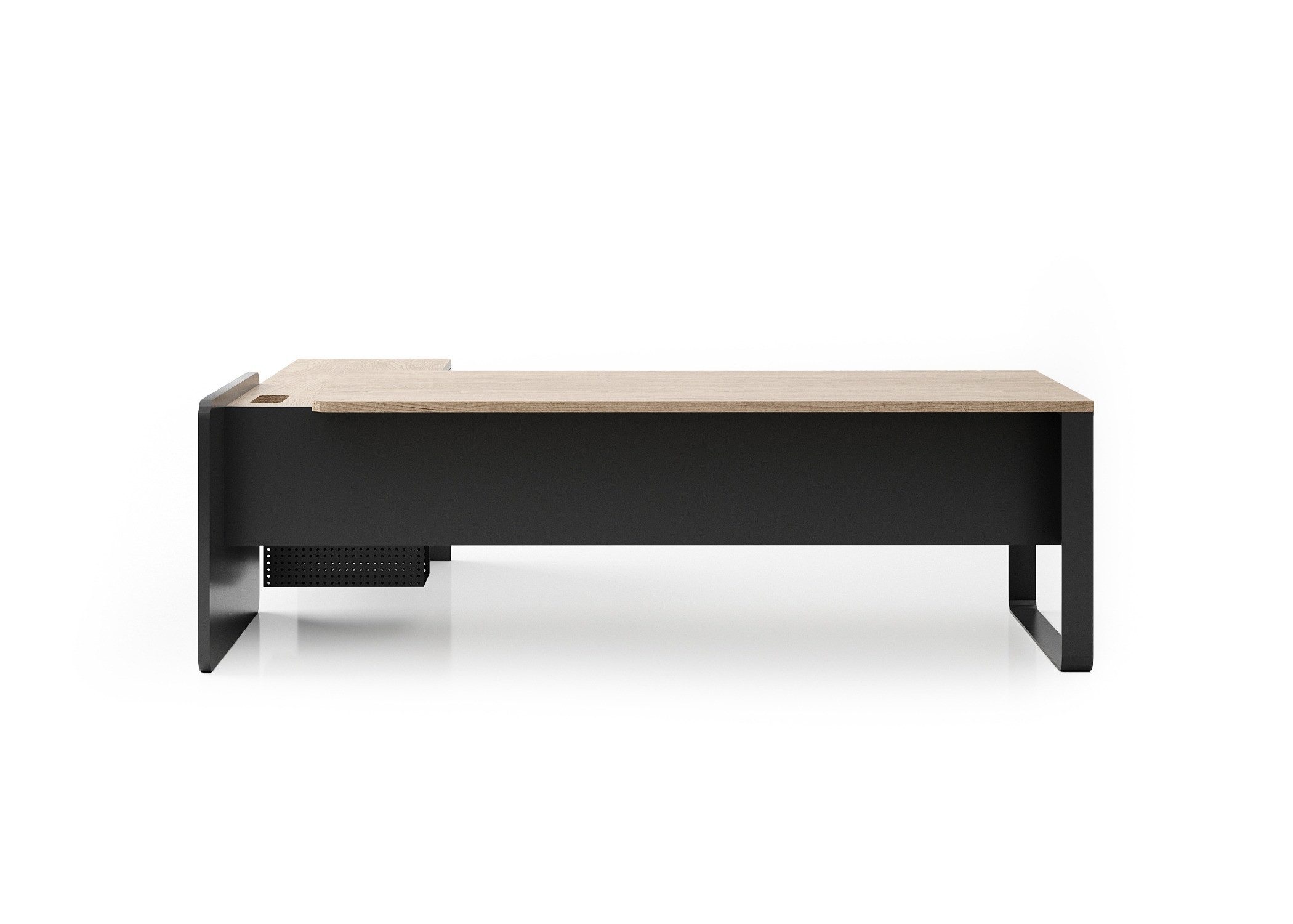 JVmoebel Schreibtisch Grau-beiger Chefschreibtisch aus Holz mit 3 Schubladen (1-St., 1 Tisch), Made in Europa
