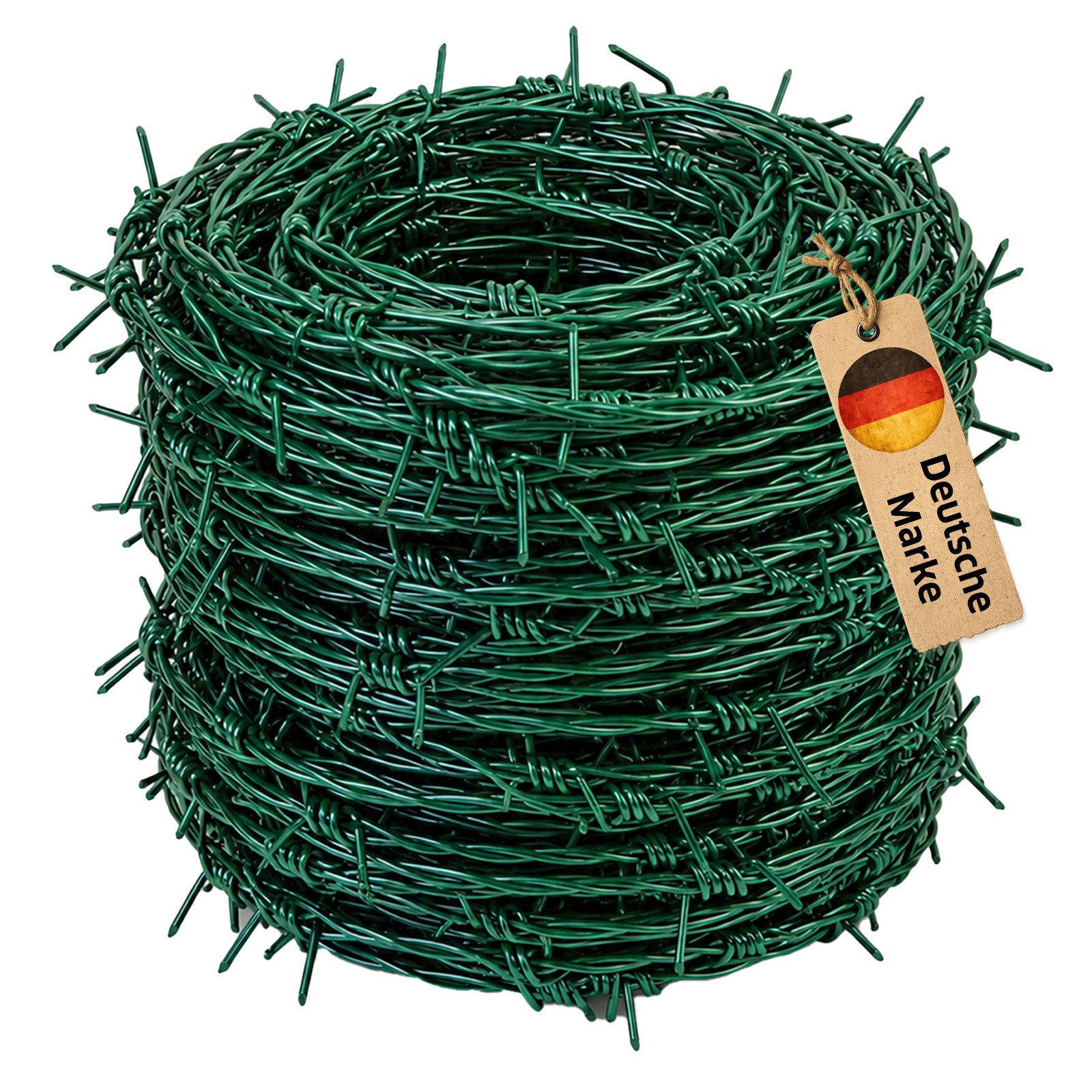 NOOR Stacheldraht Rolle 50 m 2-fach verdrillt - Sperr- und Sicherheitsdraht, Robuster Sicherheitsdraht - ideal für Weidenzaun & Grundstücksschutz