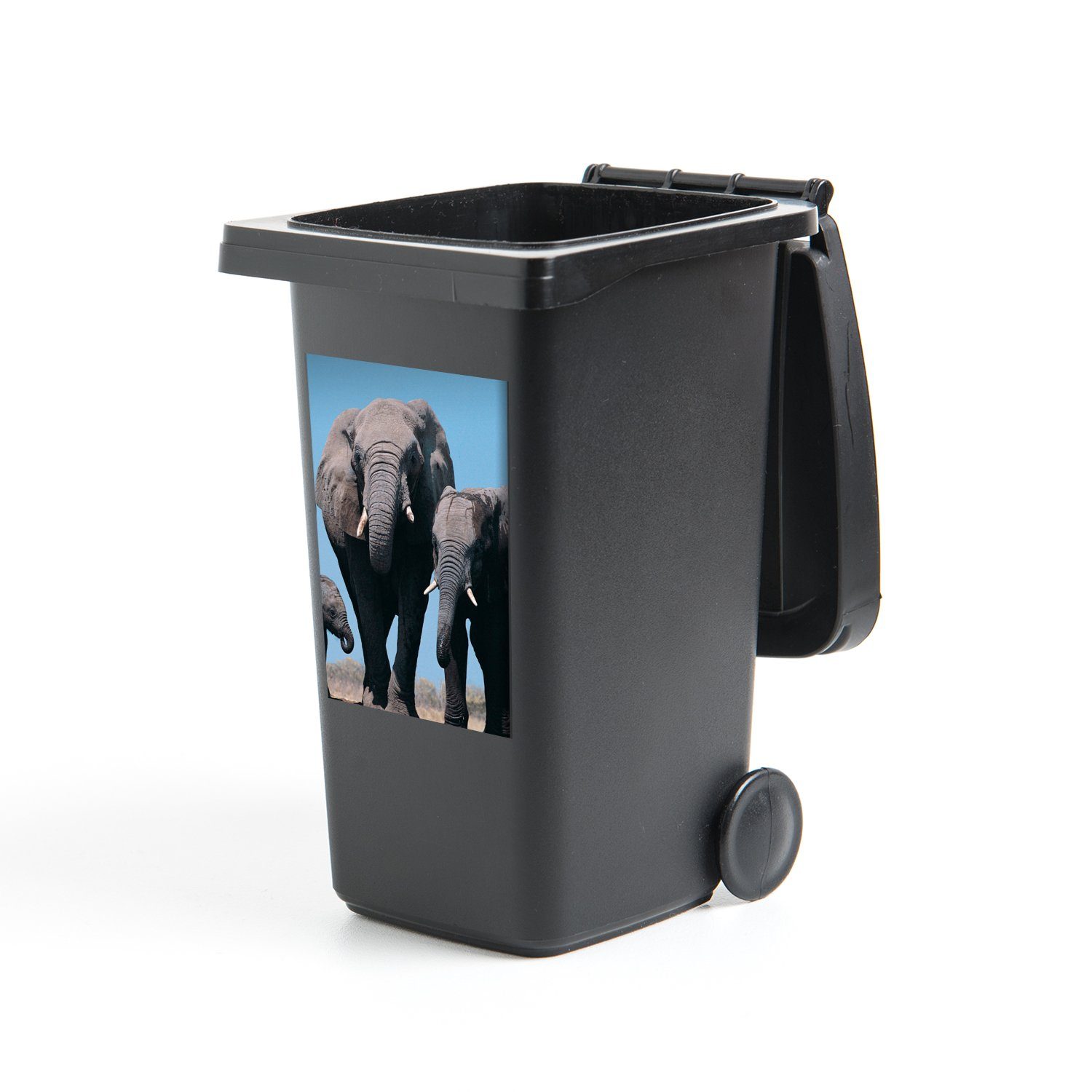 MuchoWow Wandsticker Elefant - Prärie - Tiere - Natur (1 St), Mülleimer-aufkleber, Mülltonne, Sticker, Container, Abfalbehälter