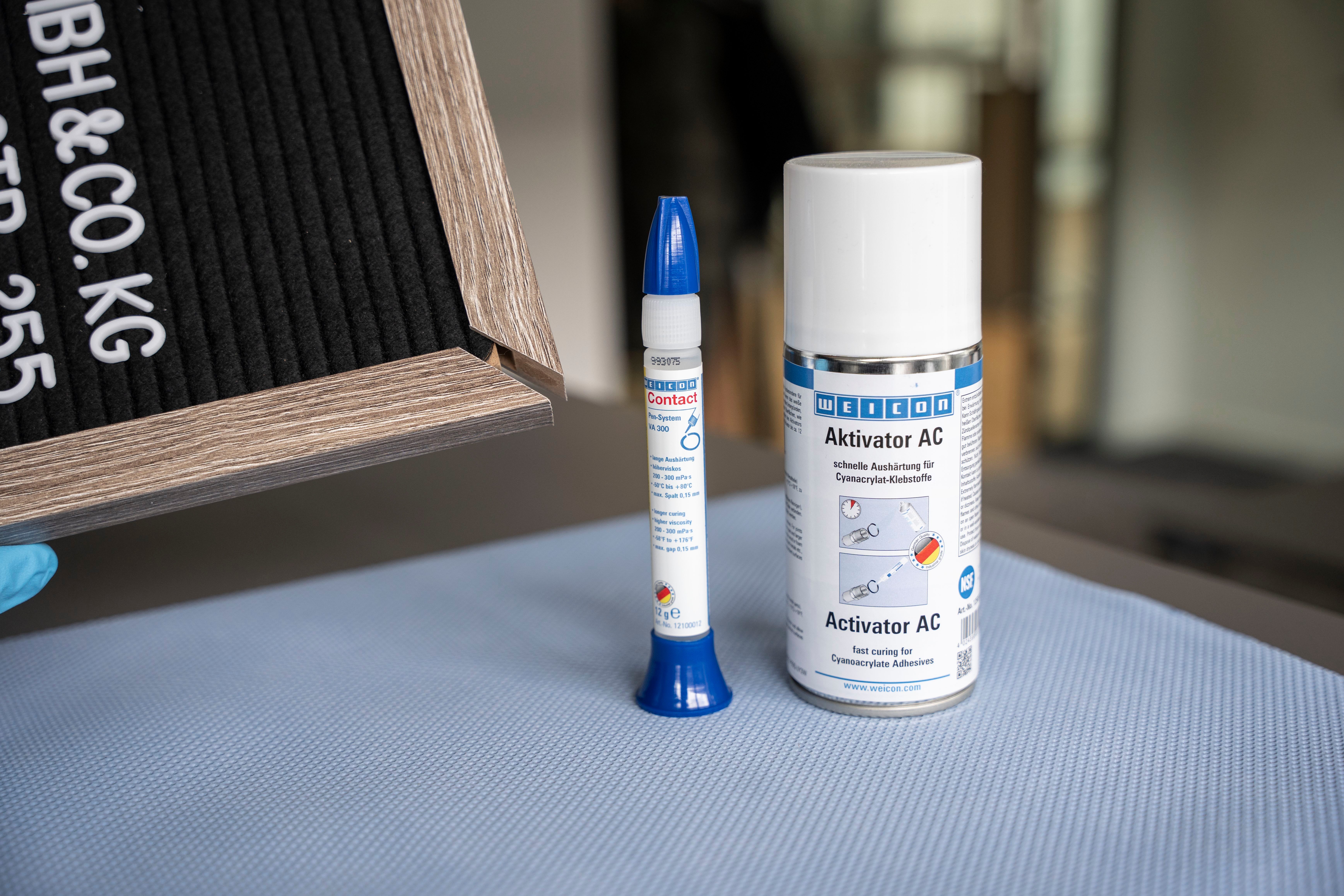 WEICON Sekundenkleber CA-Aktivator Spray AC, (silikonfrei), acetonbasiert, Aushärtebeschleuniger für Sekundenkleber