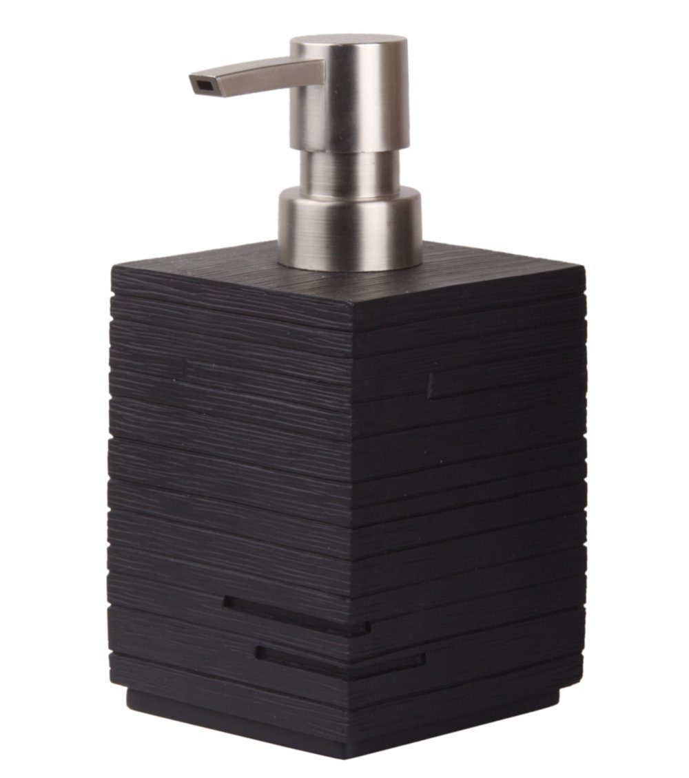 Sanilo Badaccessoire-Set Calero Schwarz, WC-Bürste und Seifenspender, 2 tlg., 2-tlg., auswechselbarer Bürstenkopf, stabile Pumpe, hochwertig & modern