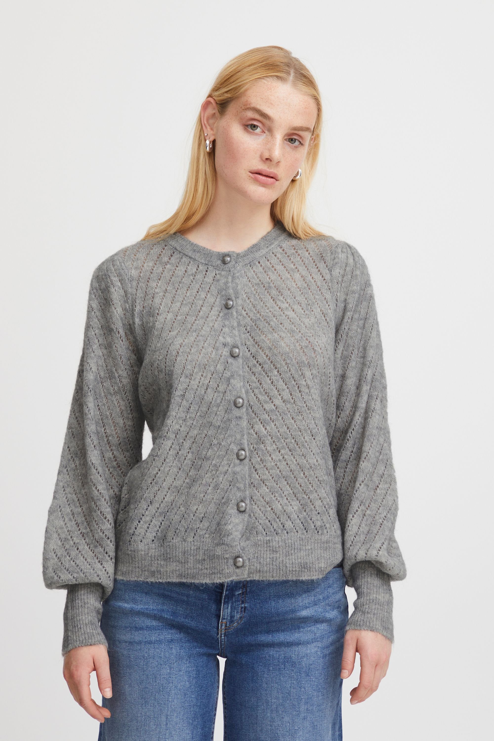 Ichi Strickjacke IHKAMARA CA6 - 20119232 Grey Melange (200318) | Cardigans