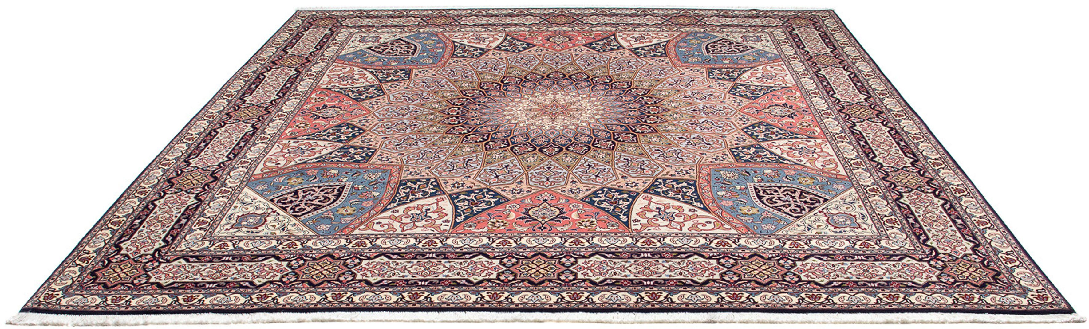 Orientteppich Perser - Täbriz - Royal quadratisch - 257 x 255 cm - hellbraun, morgenland, quadratisch, Höhe: 7 mm, Wohnzimmer, Handgeknüpft, Einzelstück mit Zertifikat