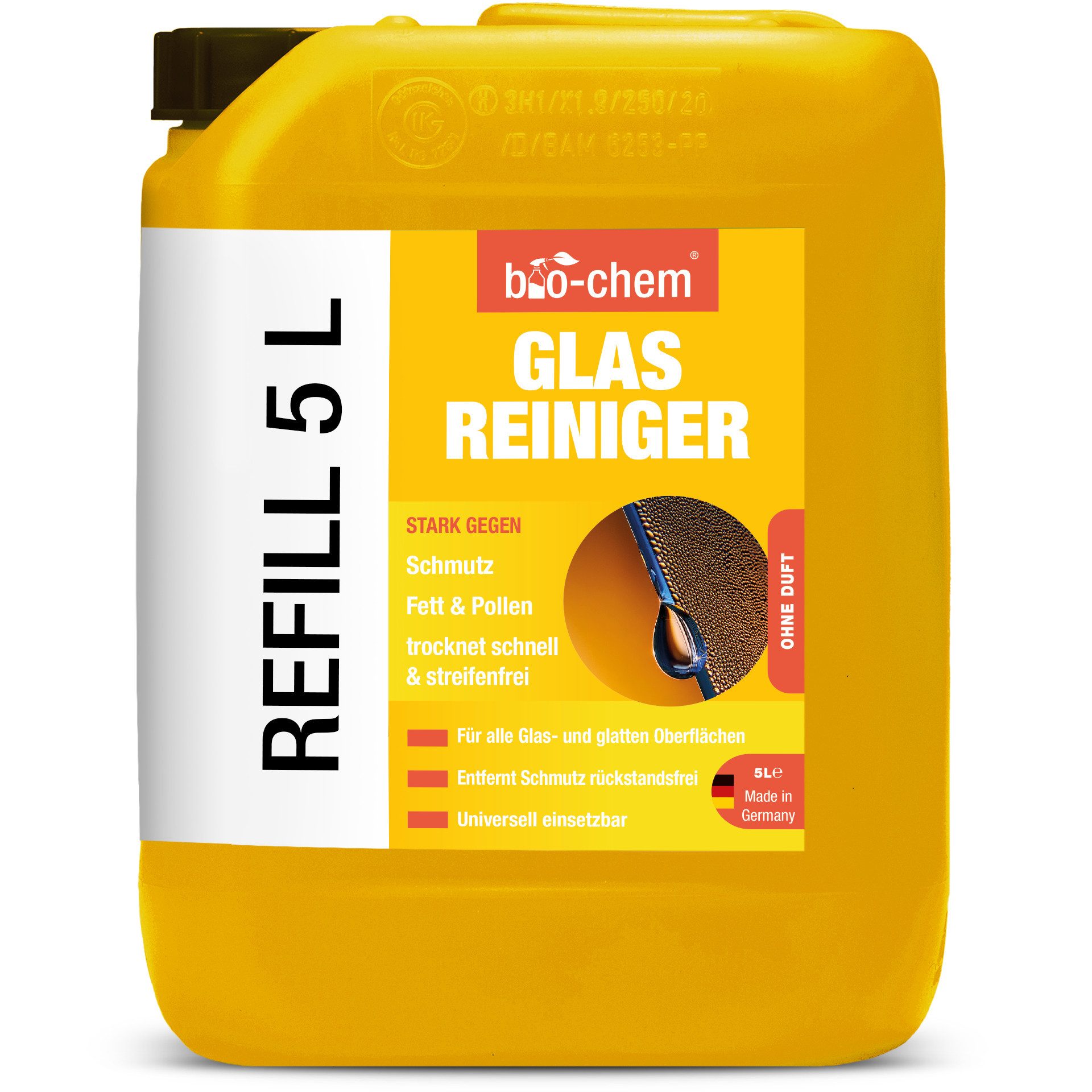 bio-chem Glasreiniger 5 L Kanister – streifenfrei & sanft – bio-chem Glasreiniger (Glasreiniger 5 l Kanister)