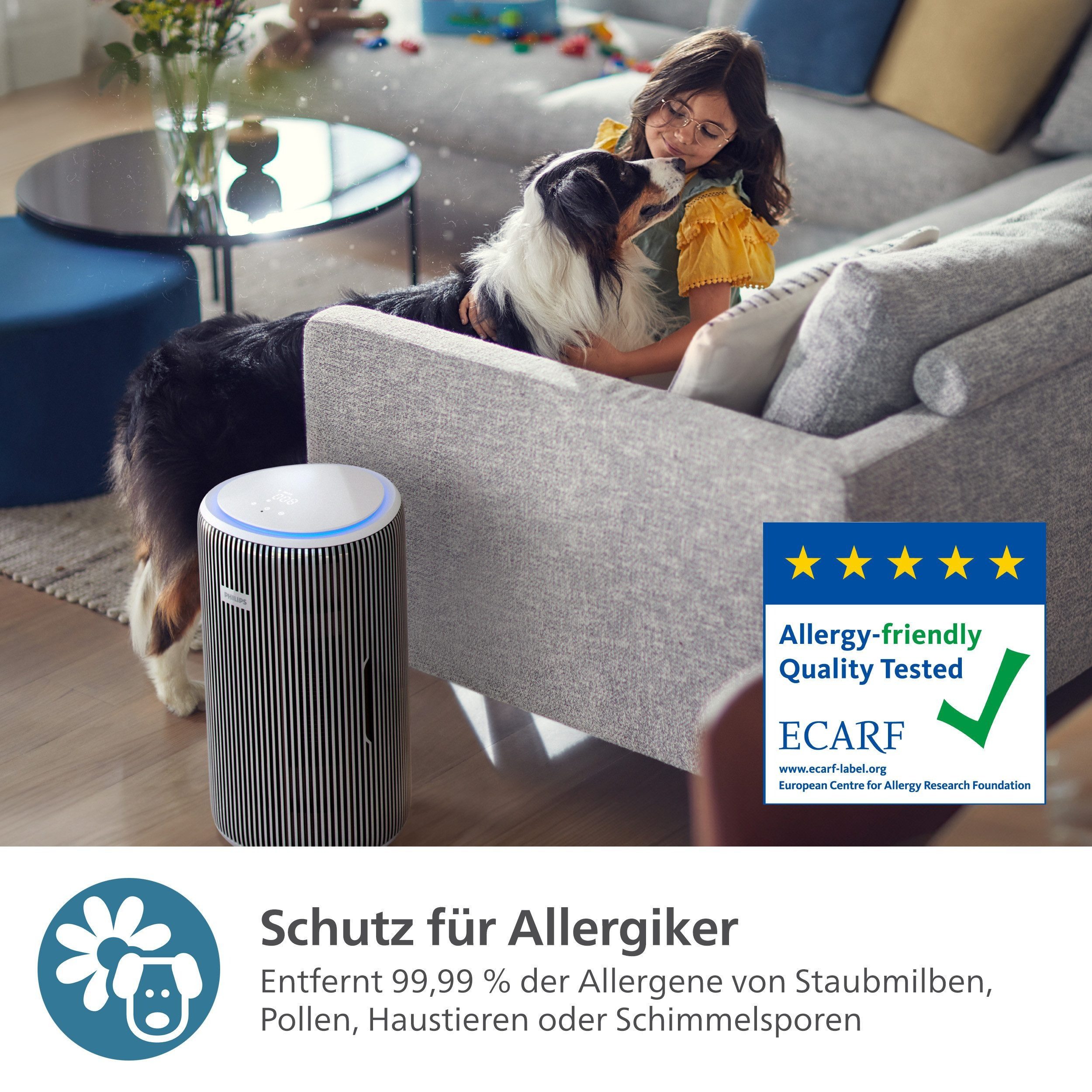 Philips Luftreiniger PureProtect 3200 Series AC3220/10, für 105 m² Räume, HEPA 13, App