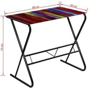 furnicato Schreibtisch Glasschreibtisch mit Regenbogenmuster