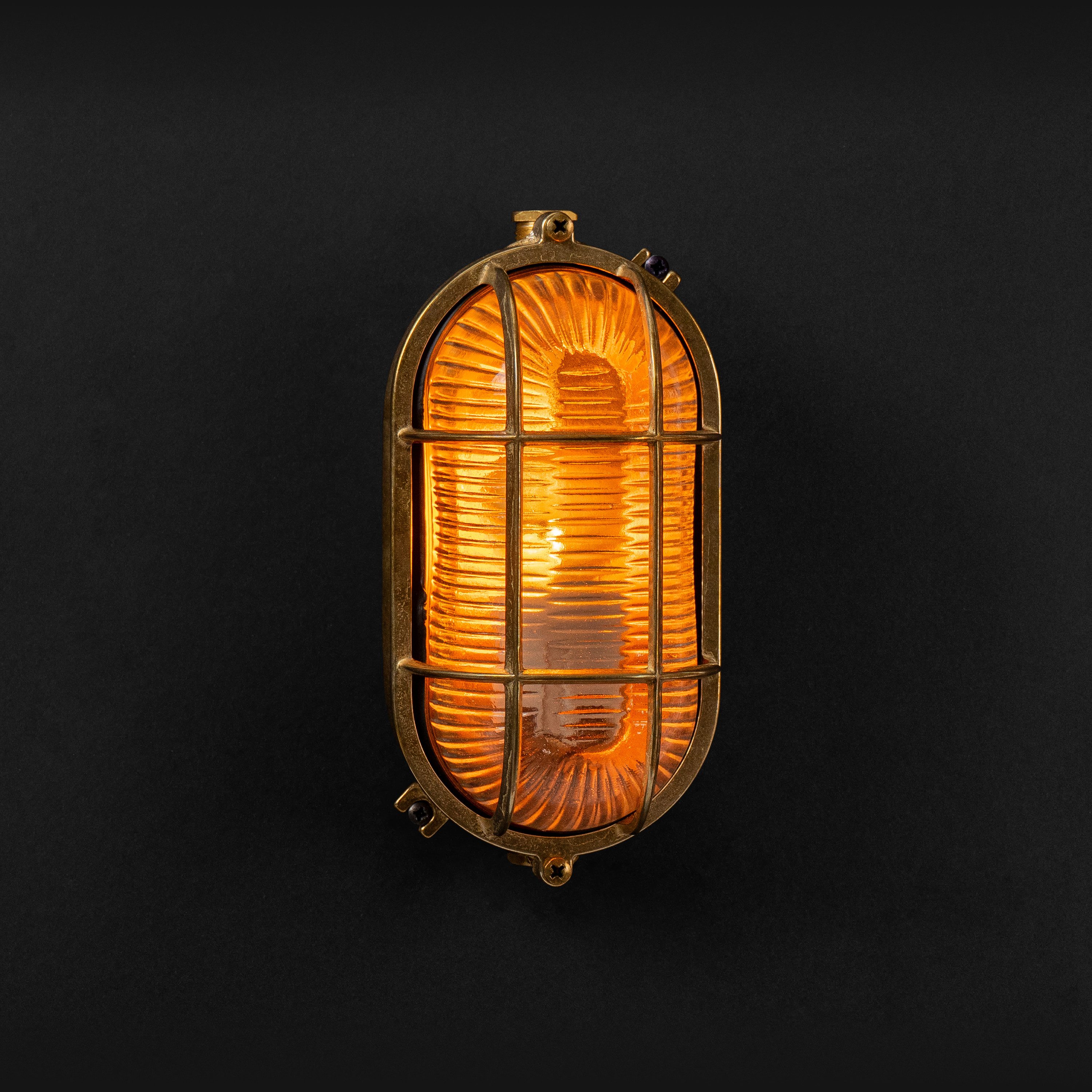 Relight Außen-Wandleuchte Relight Maia - Kompakte E27 Wandlampe Schiffslampe aus Messing, ohne Leuchtmittel