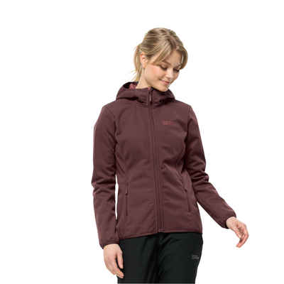 Jack Wolfskin Softshelljacke WINDHAIN HOODY W schnell trocknend & atmungsaktiv & wärmend