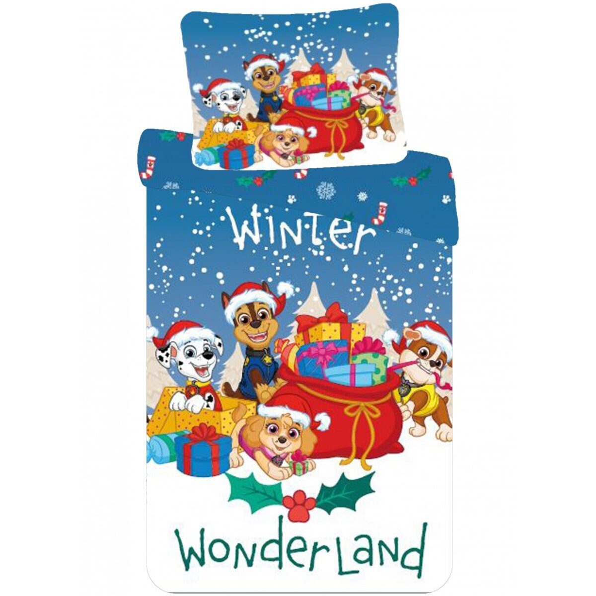 PAW PATROL Kinderbettwäsche Paw Patrol Holiday Weihnachtsbettwäsche 140x200cm