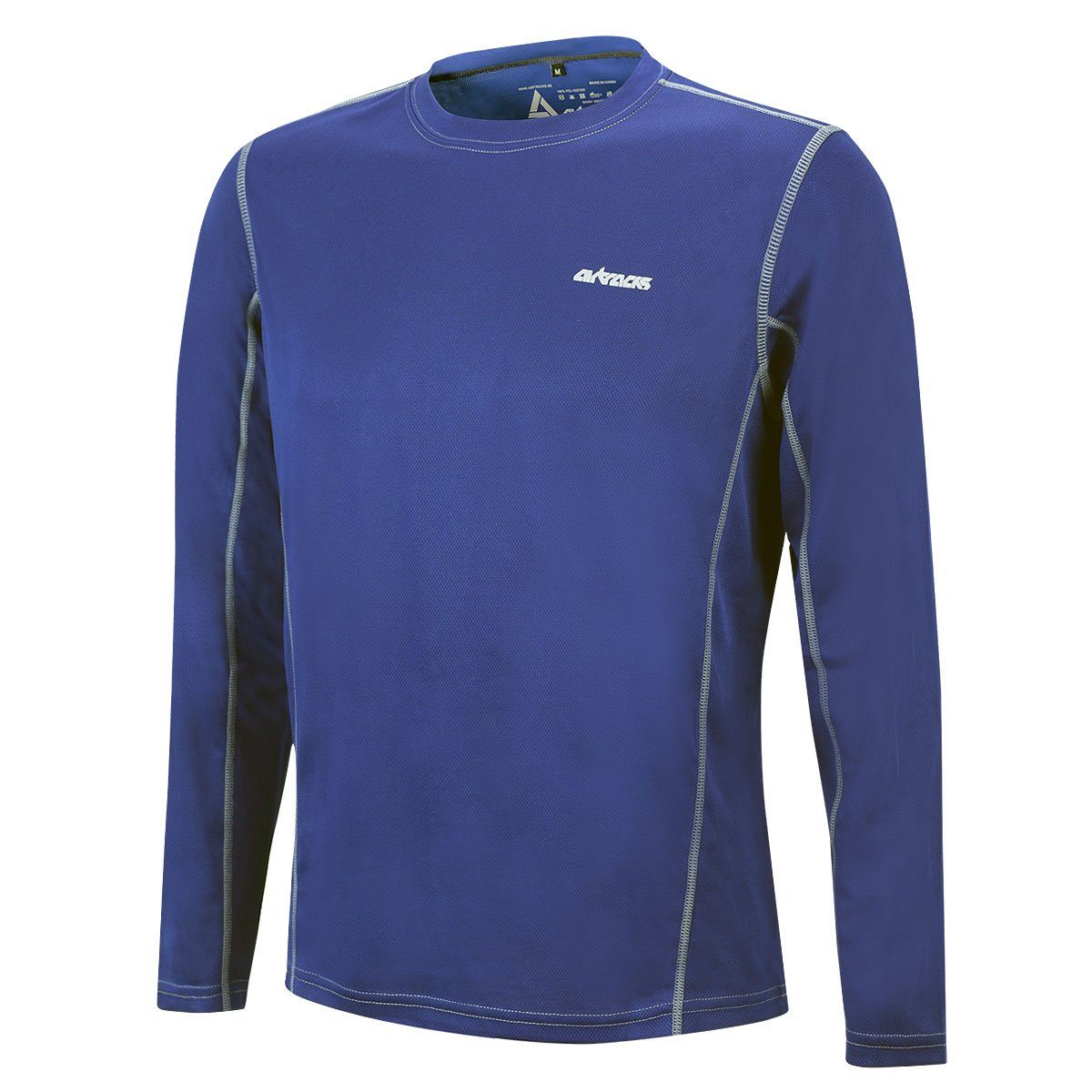 Airtracks Laufshirt Herren Laufshirt Langarm Pro Air Funktionsshirt mit optimalem Tragekomfort, Atmungsaktiv & Quick Dry Funktion, < S M L XL XXL XXXL > blau