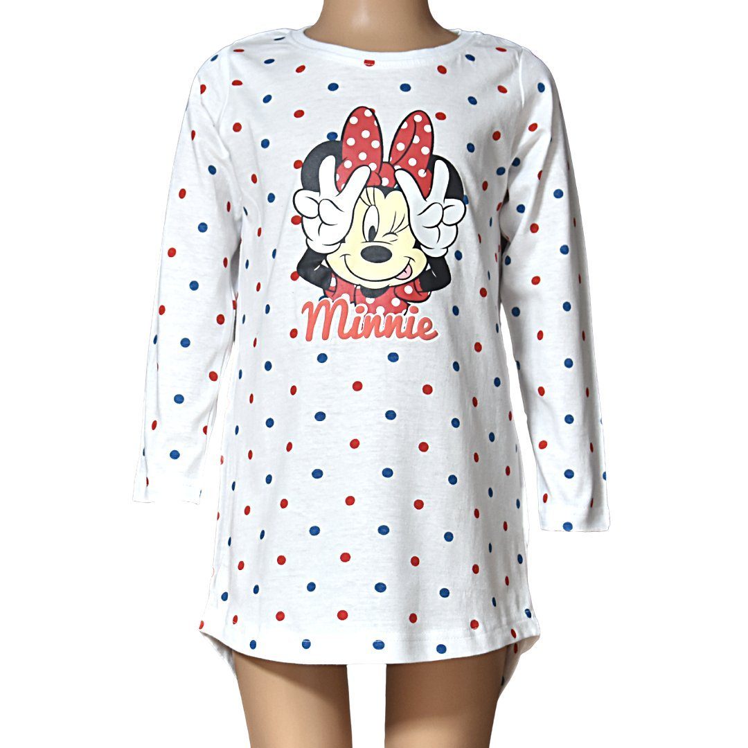 Disney Minnie Mouse Shirtkleid Minnie Maus Langarmkleid Gr. 98-128 cm