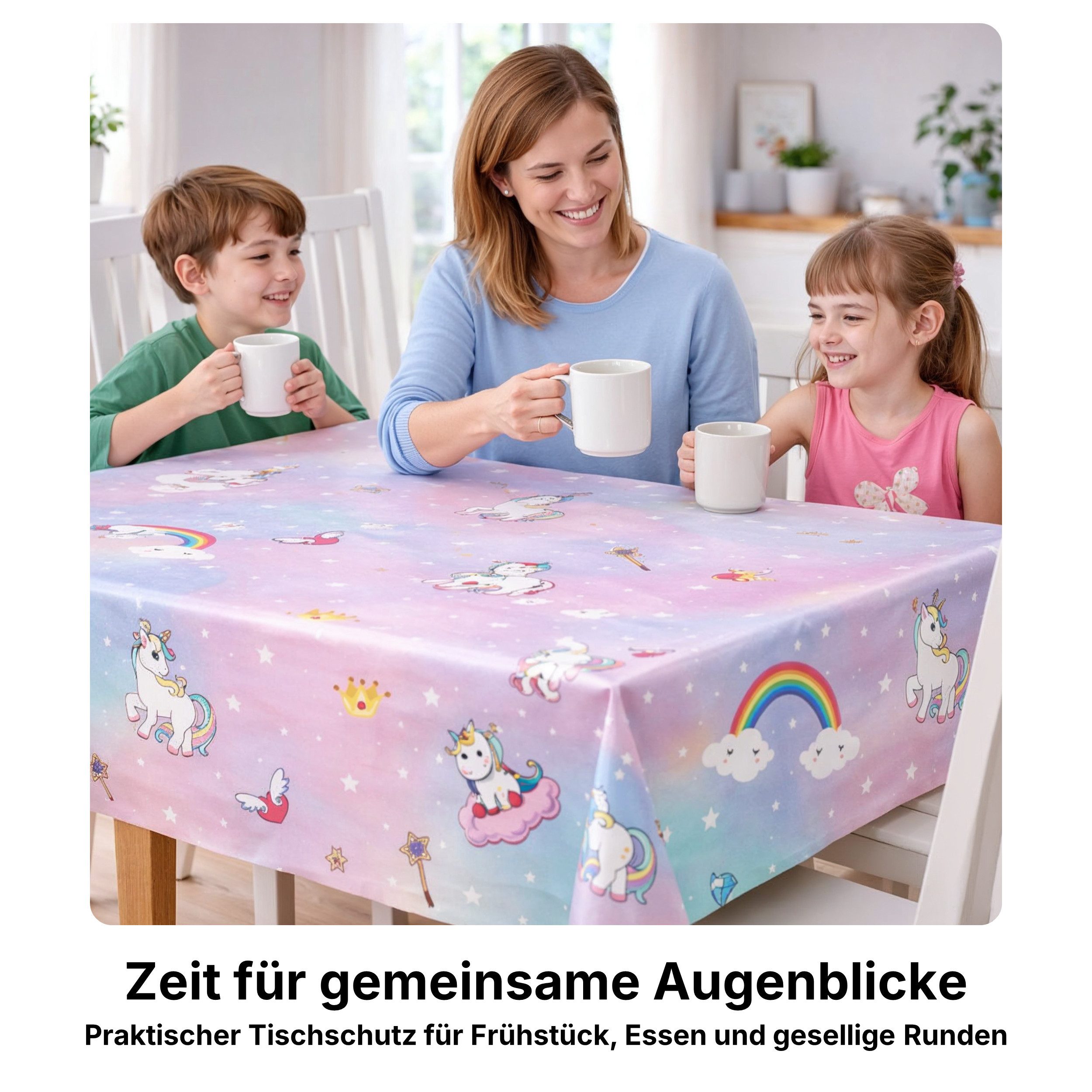Melody Gartentischdecke Wachstuch Tischdecke Gartentischdecke Einhorn Kindermotiv abwaschbar, fleckenabweisend, abwischbar, wasserfest, fleckschutz