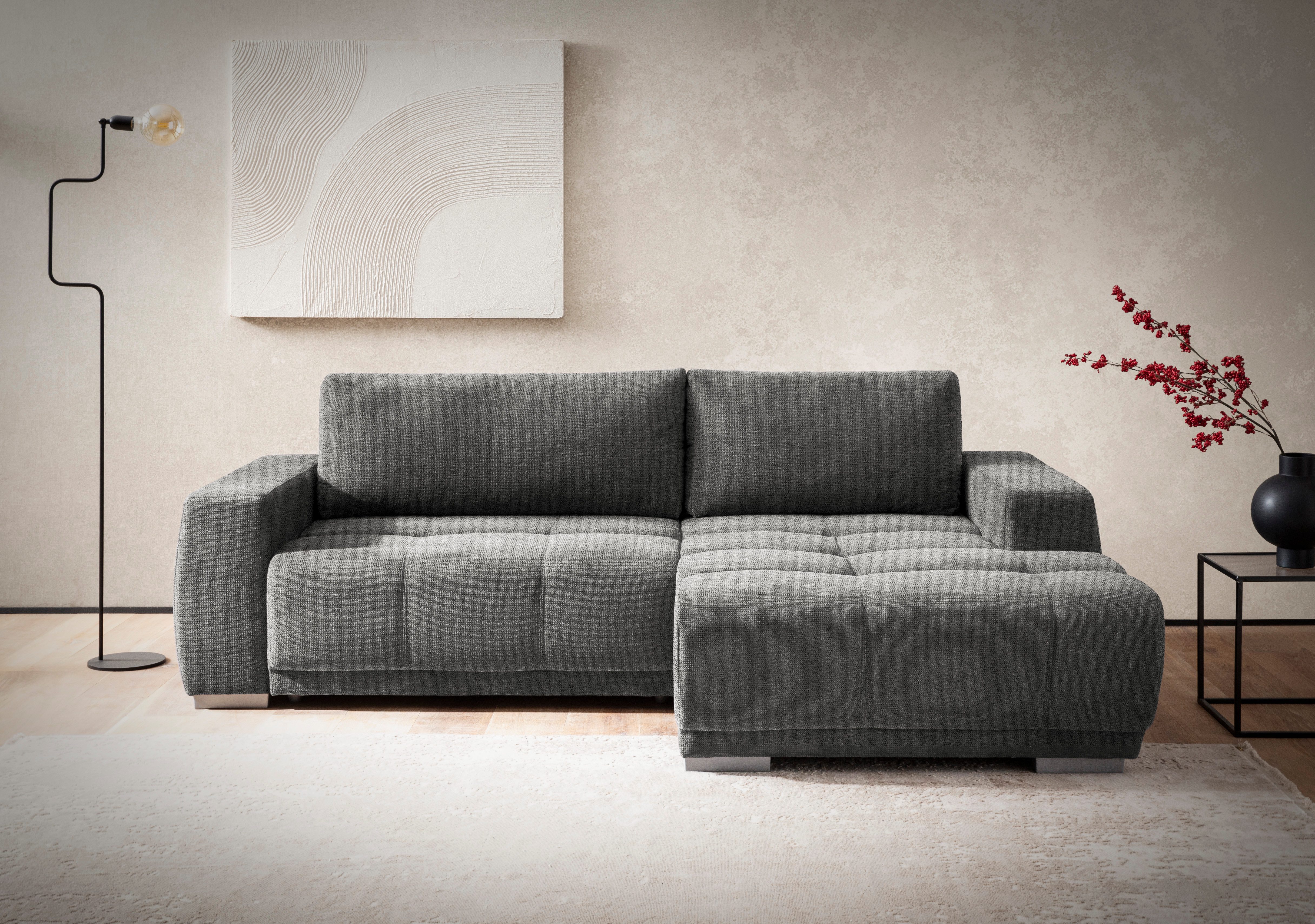 INOSIGN Ecksofa "Bolero L-Form", wahlweise mit Bettfunktion & Bettkasten günstig online kaufen