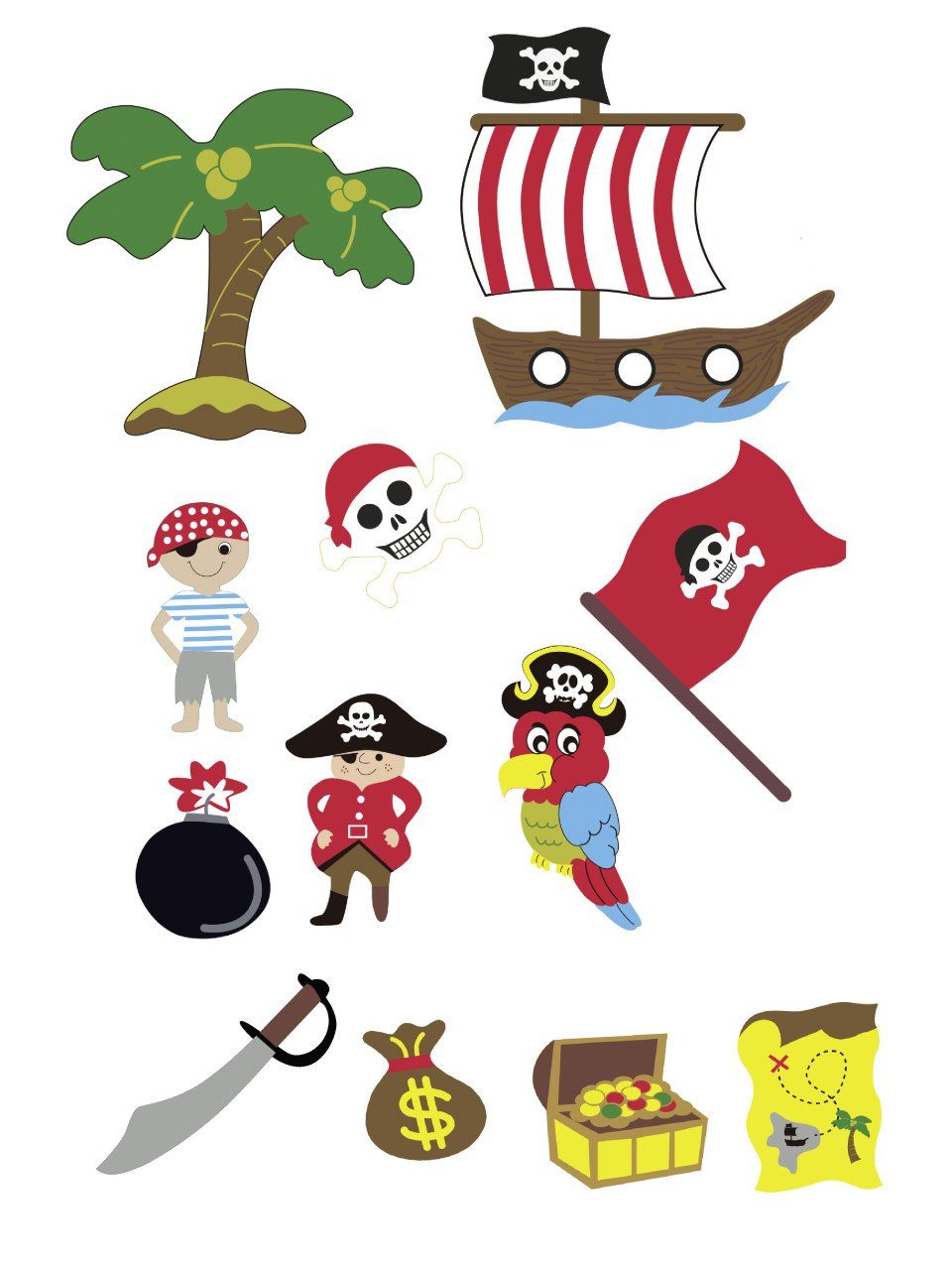 Glorex Moosgummi Glorex Moosgummi Sticker Piraten selbstklebend