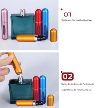 FIDDY Duft-Set Nachfüllbare Mini-Parfüm-Zerstäuberflasche für unterwegs, 6-tlg., Tragbare Parfümbehälter-Duftpumpenbox