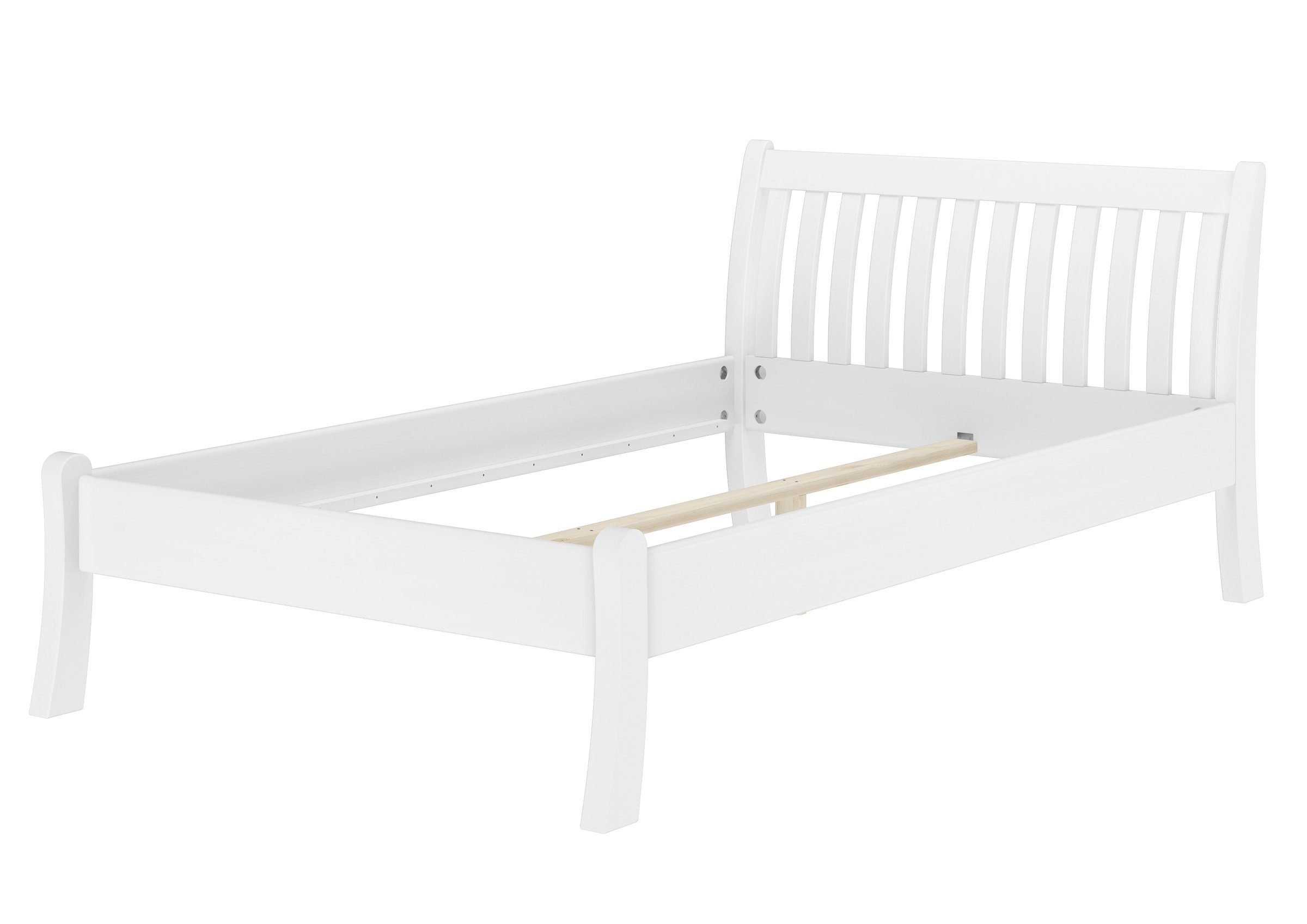 ERST-HOLZ Bettgestell Weißes Geschwungenes Einzelbett 120 x 200 cm Kiefer M günstig online kaufen