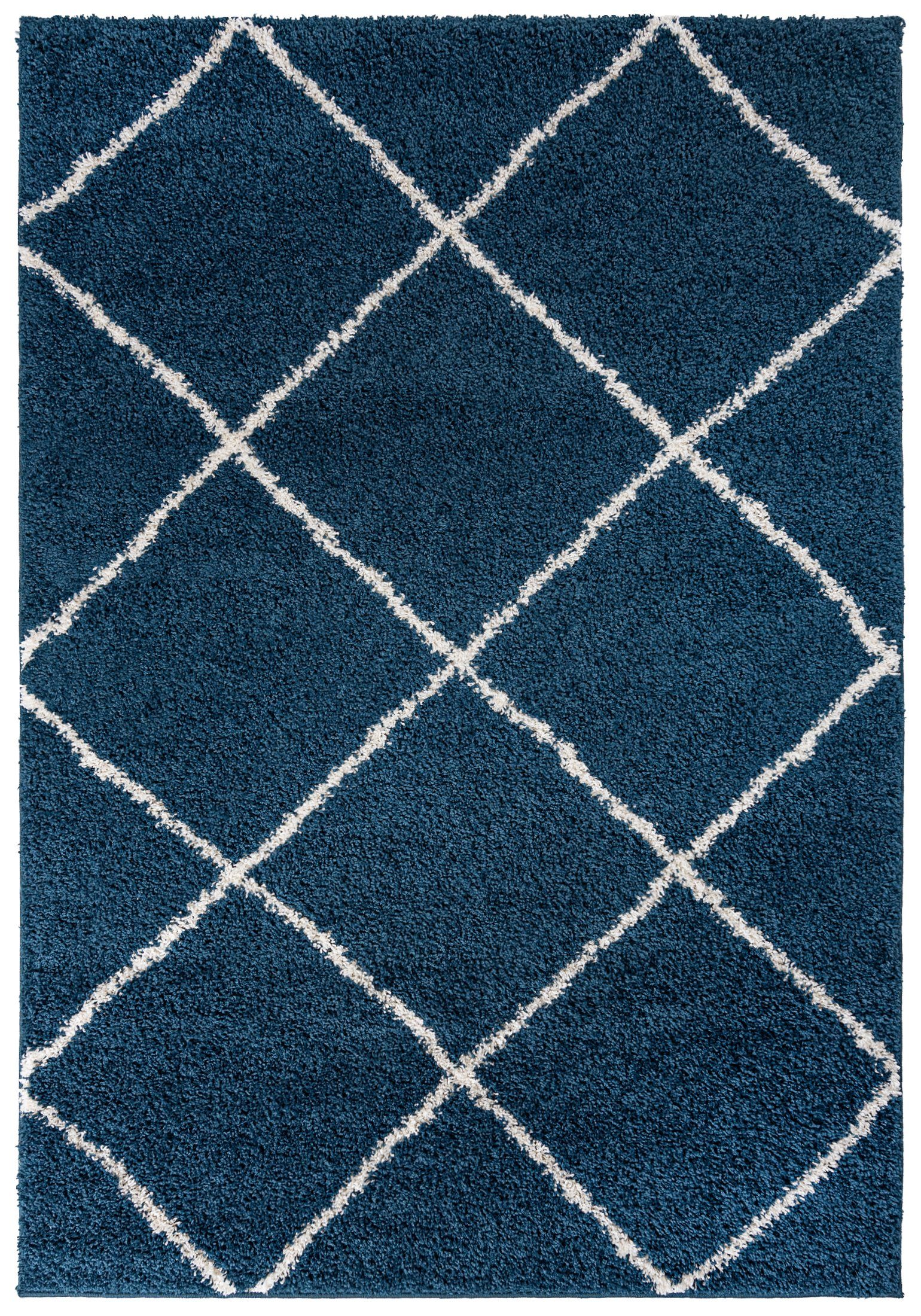 Hochflor-Teppich Hochflor Shaggy Teppich für Wohnzimmer - Höhe 30 mm Blau, Mazovia, 60 x 100 cm, Pflegeleicht, Boho - look, Langflor, Rechteckig, Weich Blau 2 / 6132B