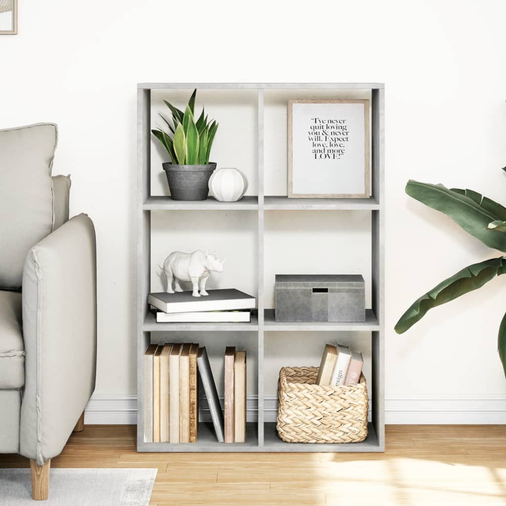 vidaXL Bücherregal Raumteiler-Bücherregal Betongrau 69,5x29x103,5 cm günstig online kaufen
