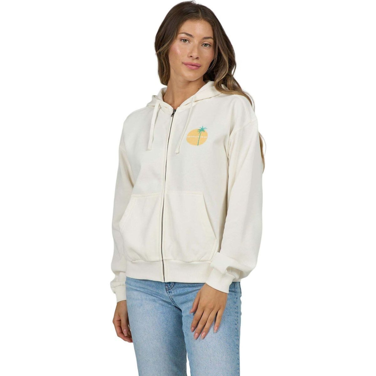 Salty Crew Sweatshirt Simplicity Zip Hoody Bequemer Damen-Kapuzenpullover mit Reißverschluss, Kängurutasche und