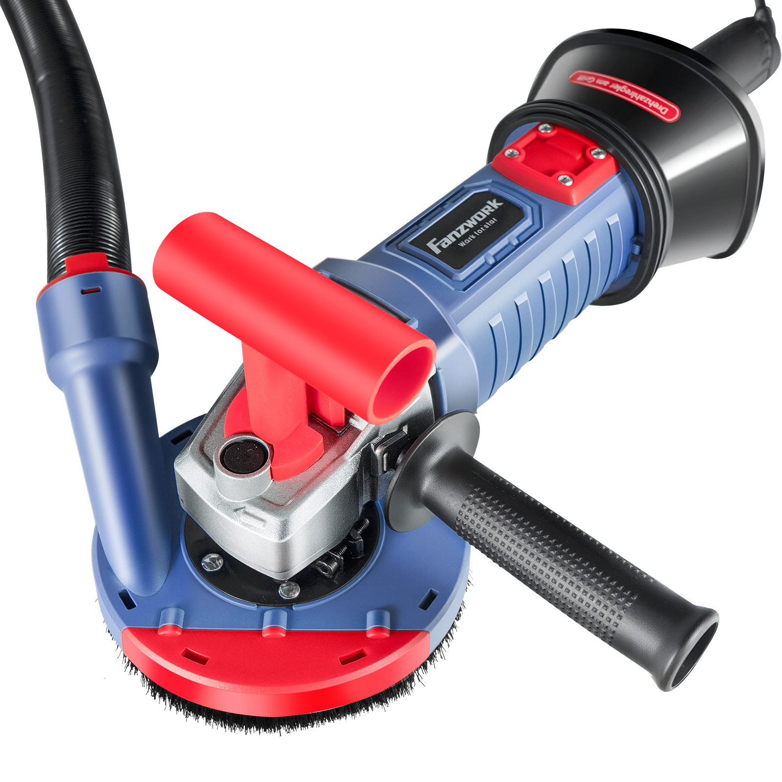 Fanzwork Winkelschleifer 1500W Betonschleifer Drehzahlregelbar, inkl.125mm Diamantschleiftopf, Ideal für Beton, Estrich und Fliesenkleber Schleifen