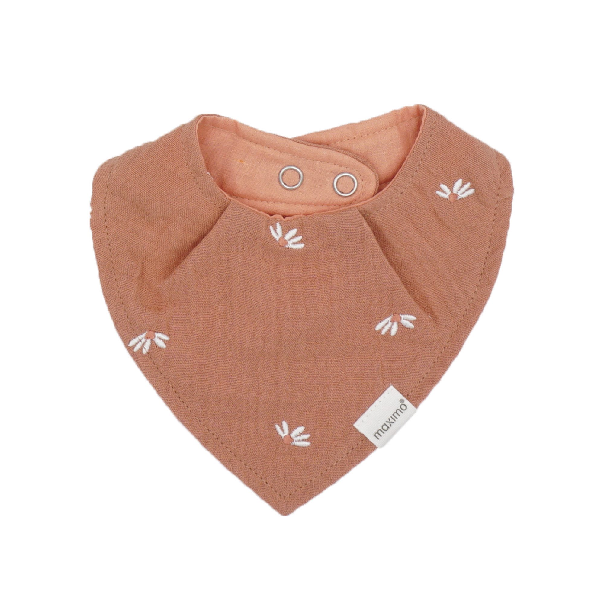MAXIMO Halstuch GOTS BABY-Tuch, Druckknopf Musselinstoff bestickt, Futter, (1-St), Musselin