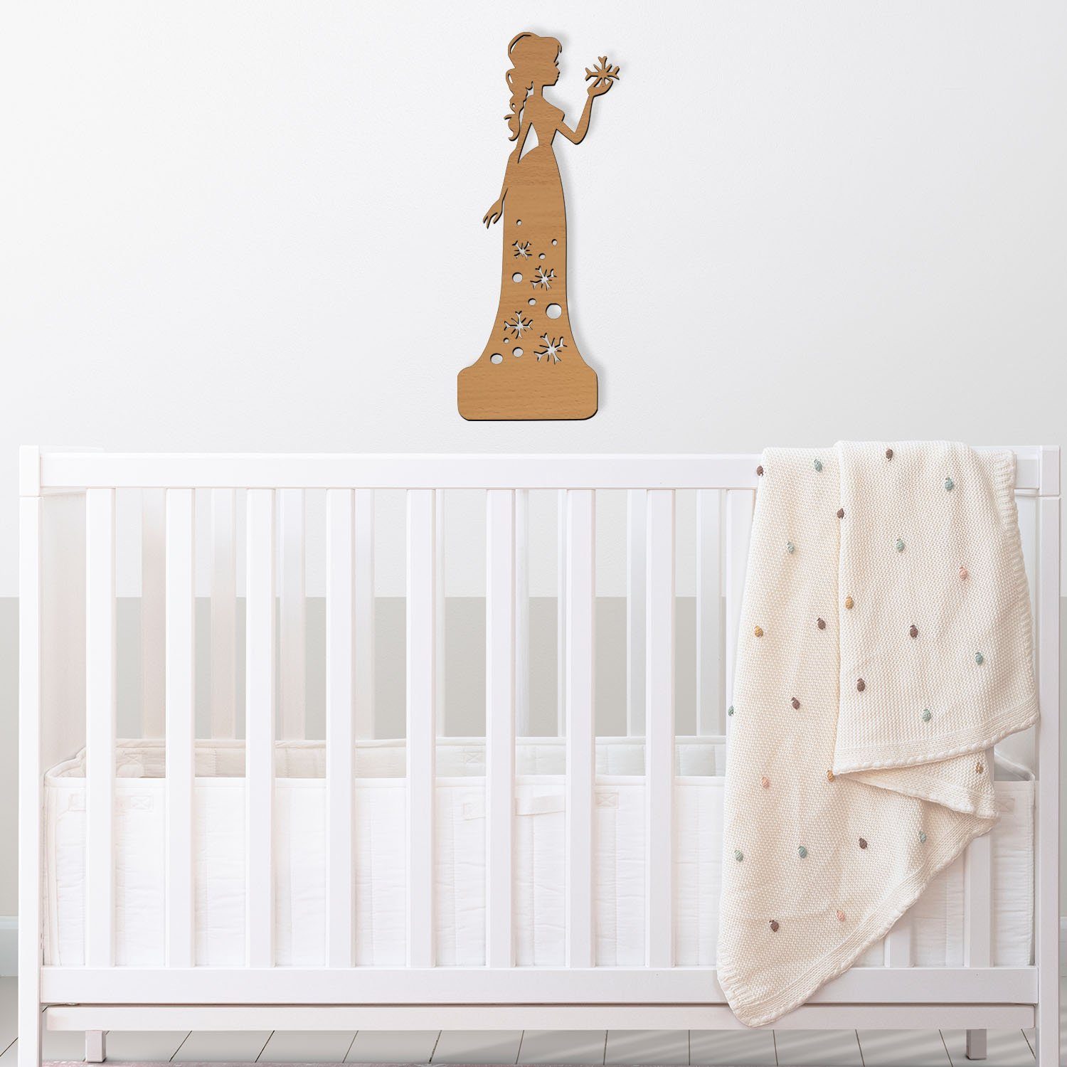 Wandlampe fest integriert, I Namofactur LED Holz, LED Kinder Nachtlicht Nachtlicht Prinzessin Warmweiß Eis Kinderzimmer MDF