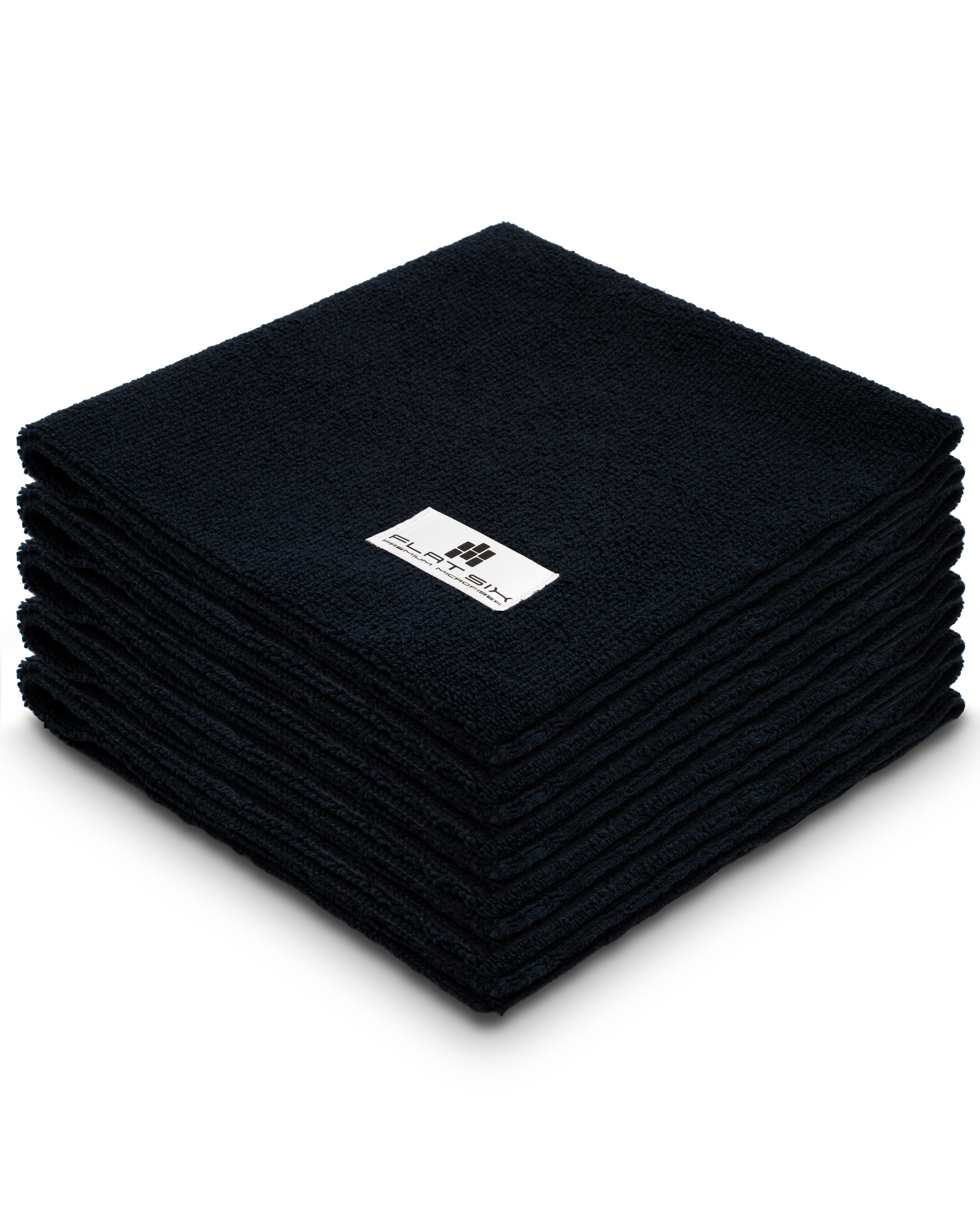 Flat Six Mikrofasertuch – Premium Poliertuch & Trockentuch für Autopflege Mikrofasertuch (5-tlg., 40x40 cm, 385 GSM, weich, randlos & lackschonend)