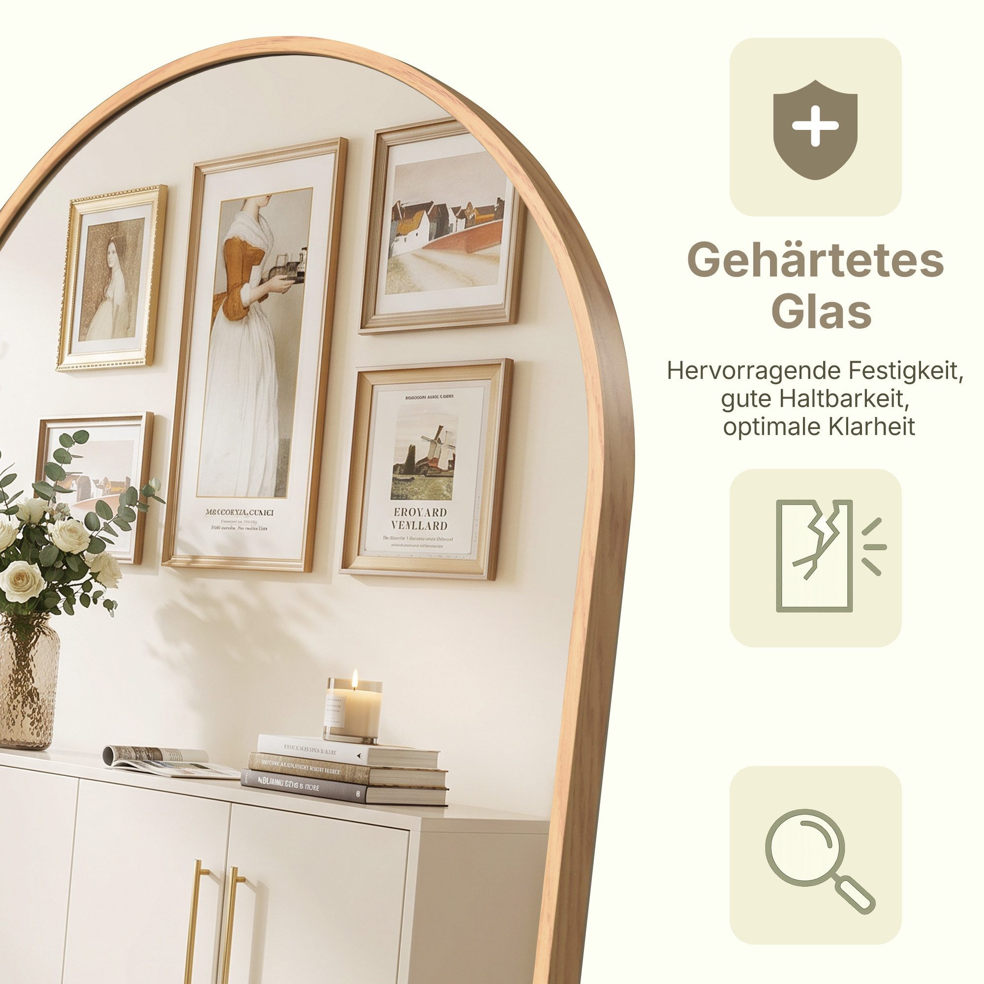 OTTO home Spiegel Standspiegel Addrik, wahlweise in 2 Größen 150x40cm oder 180x60cm (als Wandspiegel und Standspiegel einsetzbar, Rahmen aus Metall), Ganzkörper – Bild 5 von 5